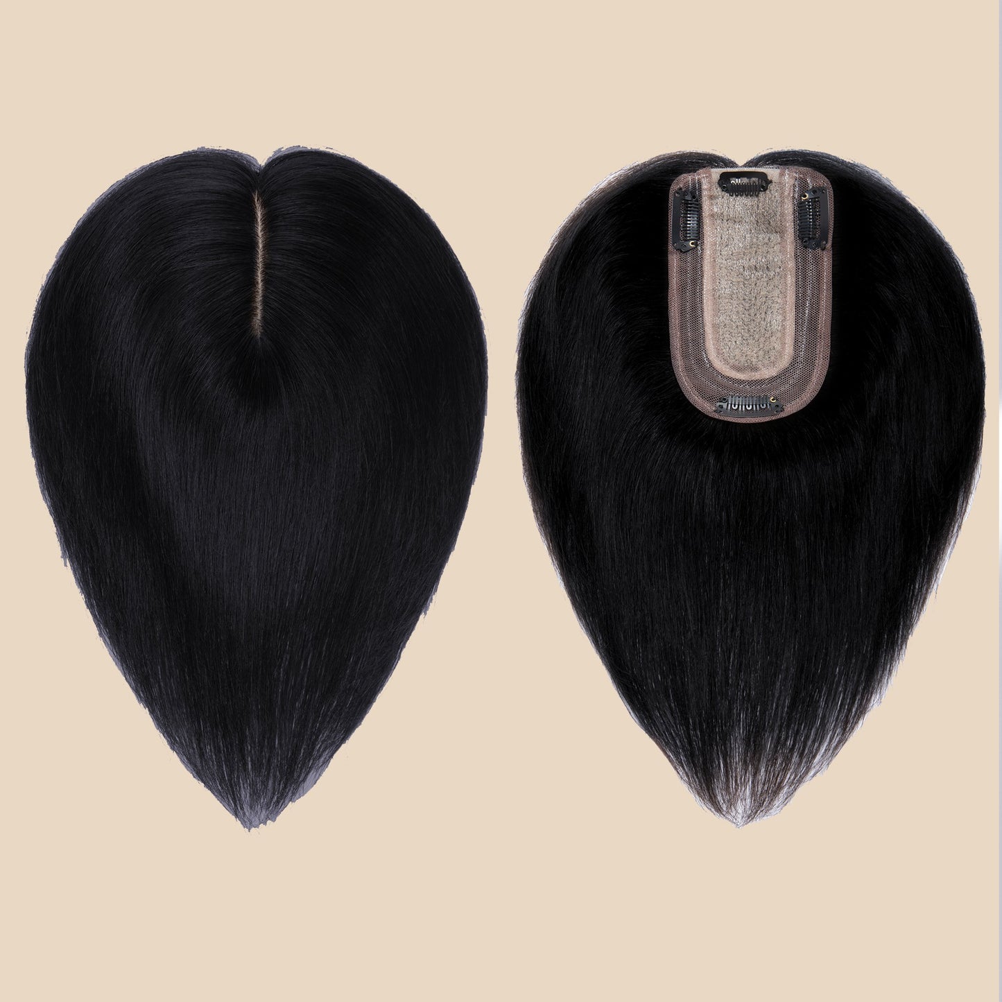 3*5" Bionic Scalp Top Dark Black Human Hair Topper segohair.com