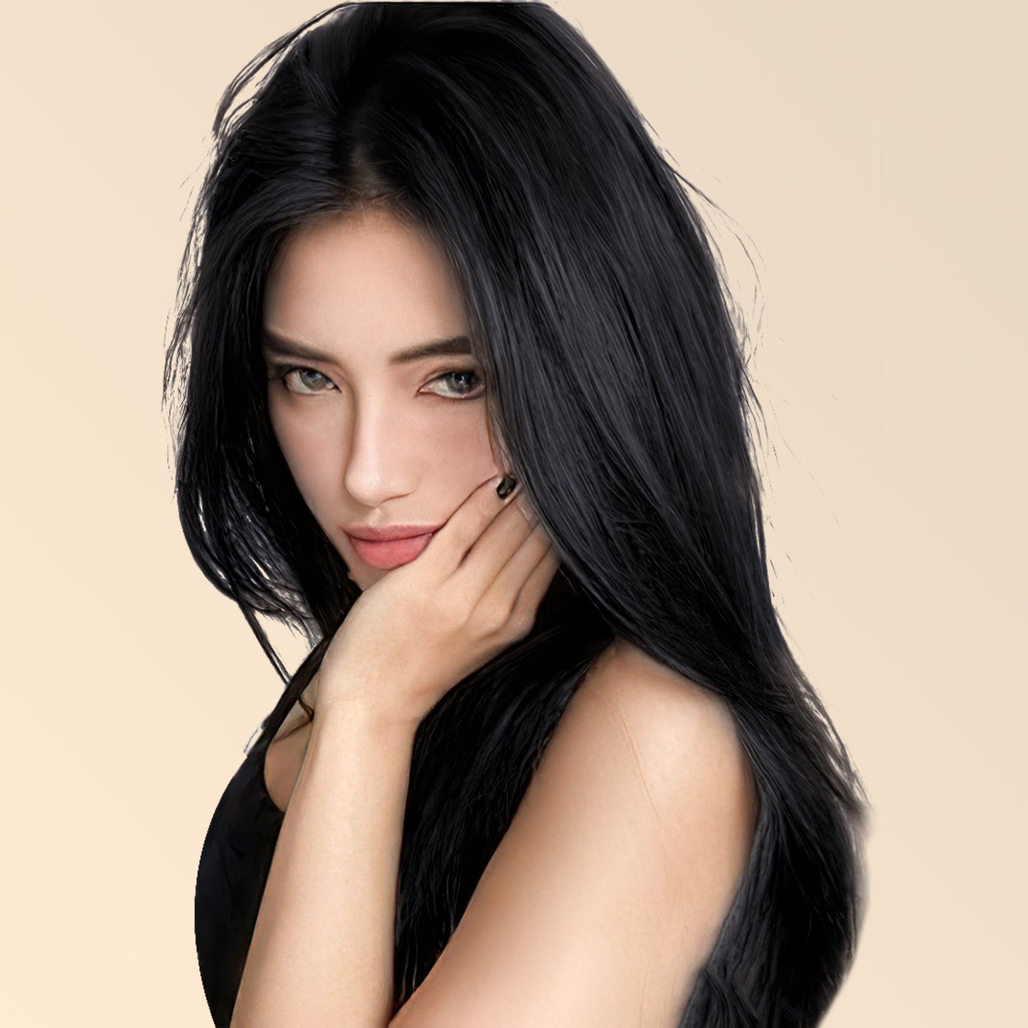 3*5" Bionic Scalp Top Dark Black Human Hair Topper segohair.com