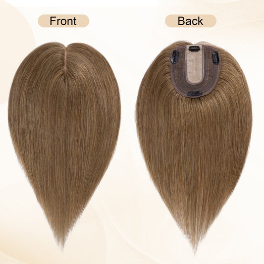 4*5" Silk Circle Top Chestnut Brown Remy Human Hair Toppers segohair.com