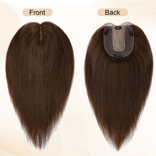 4*5" Silk Circle Top Chocolate Brown Remy Human Hair Toppers segohair.com