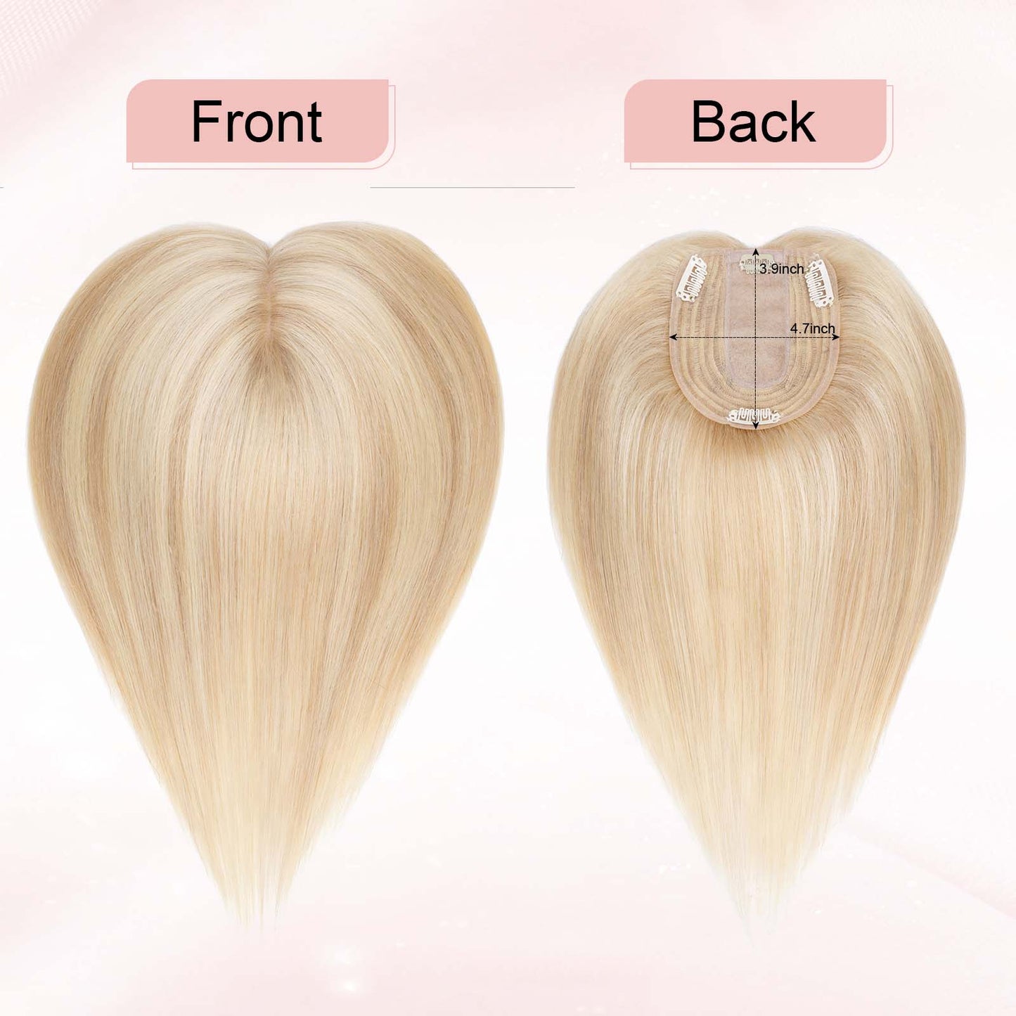 4x5" Silk Circle Top Dark Blonde mixed Bleached Blonde Remy Human Hair Toppers segohair.com