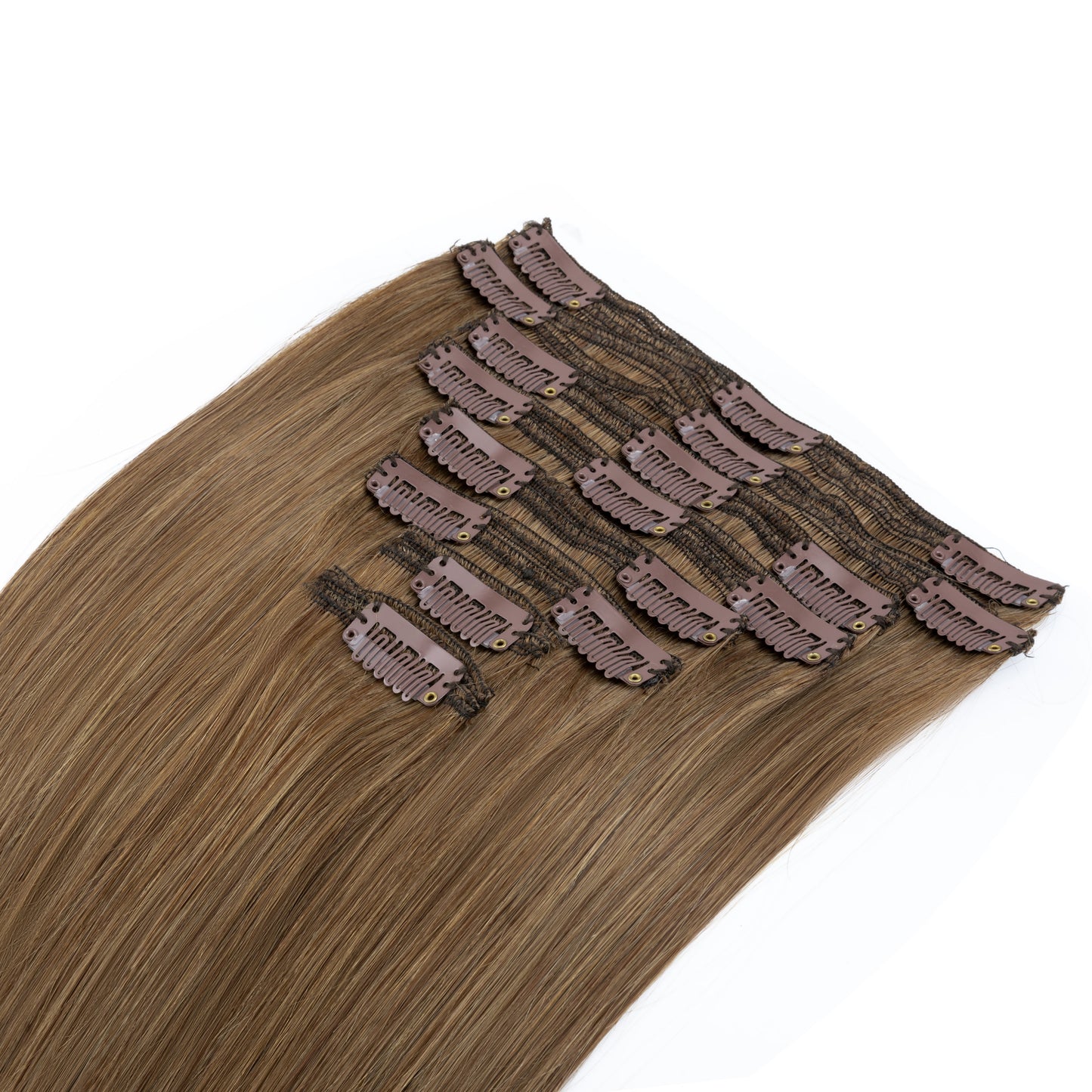 SEGOHAIR 8pcs Clip In Hair Extensions Real Human Hair Chestnut Brown segohair.com