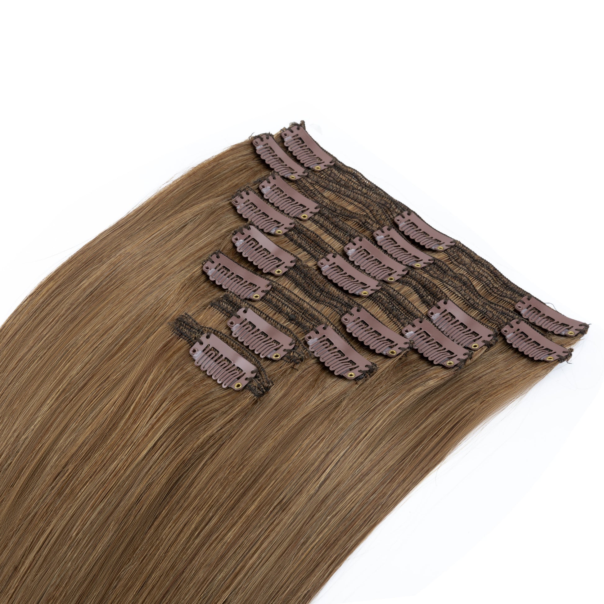 SEGOHAIR 8pcs Clip In Hair Extensions Real Human Hair Chestnut Brown segohair.com