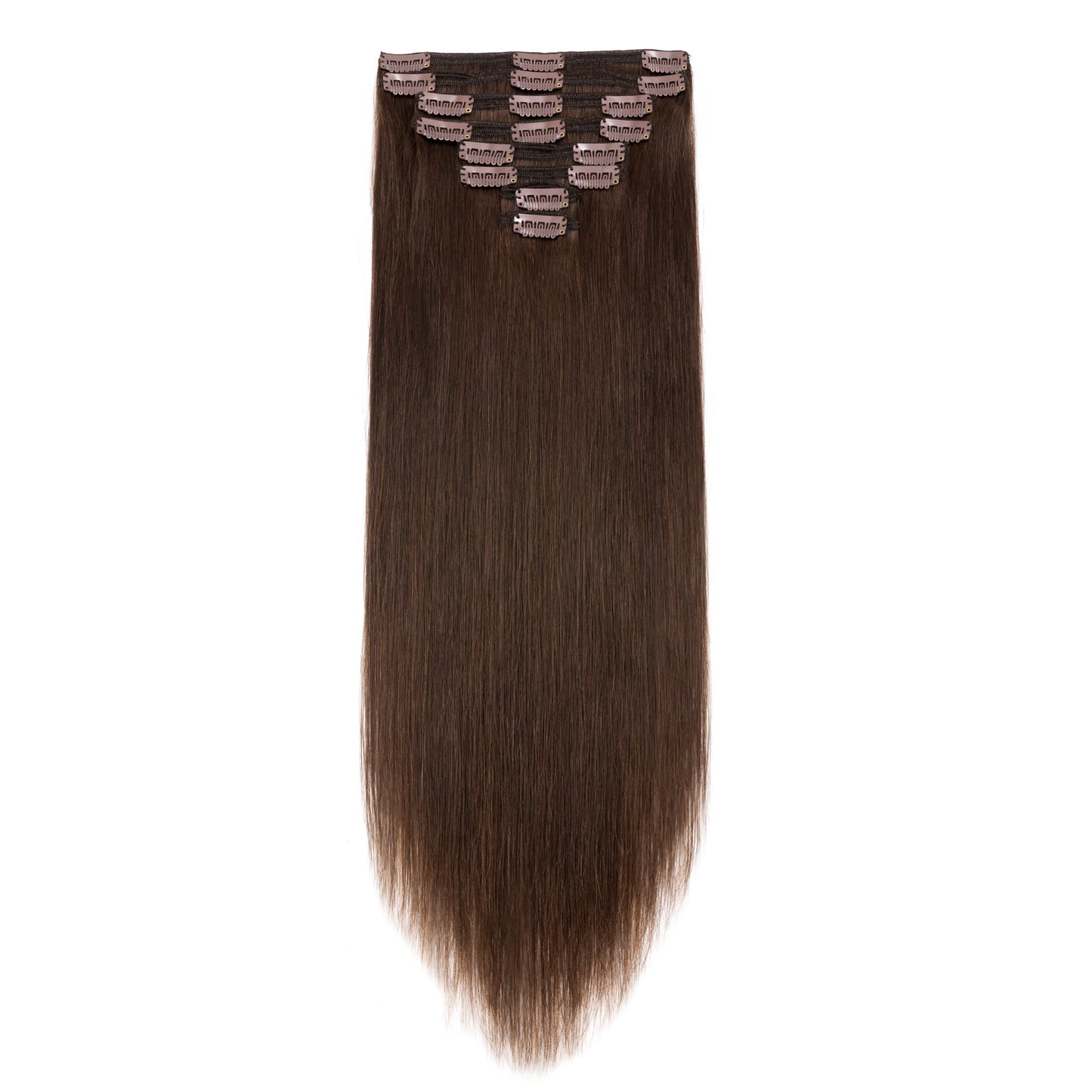 SEGOHAIR 8pcs Clip In Hair Extensions Real Human Hair Chocolate Brown segohair.com