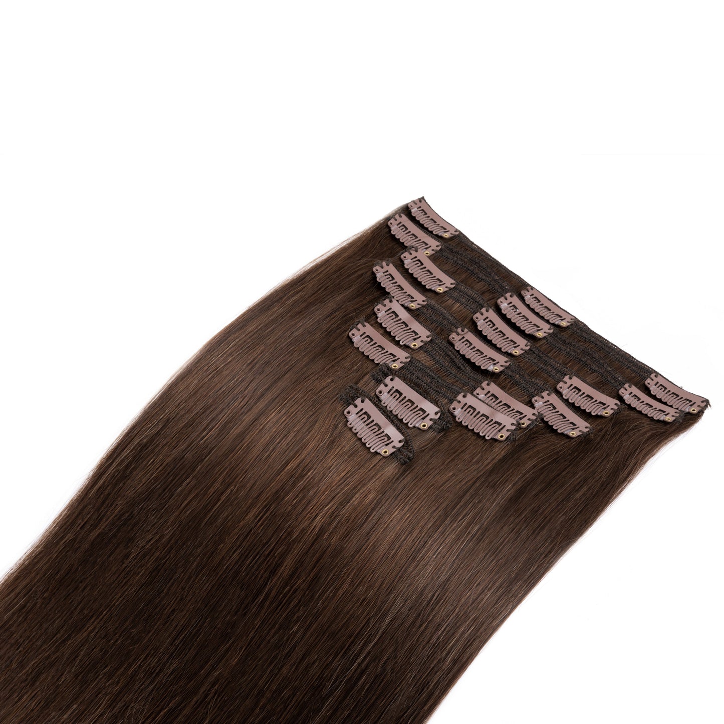 SEGOHAIR 8pcs Clip In Hair Extensions Real Human Hair Chocolate Brown segohair.com