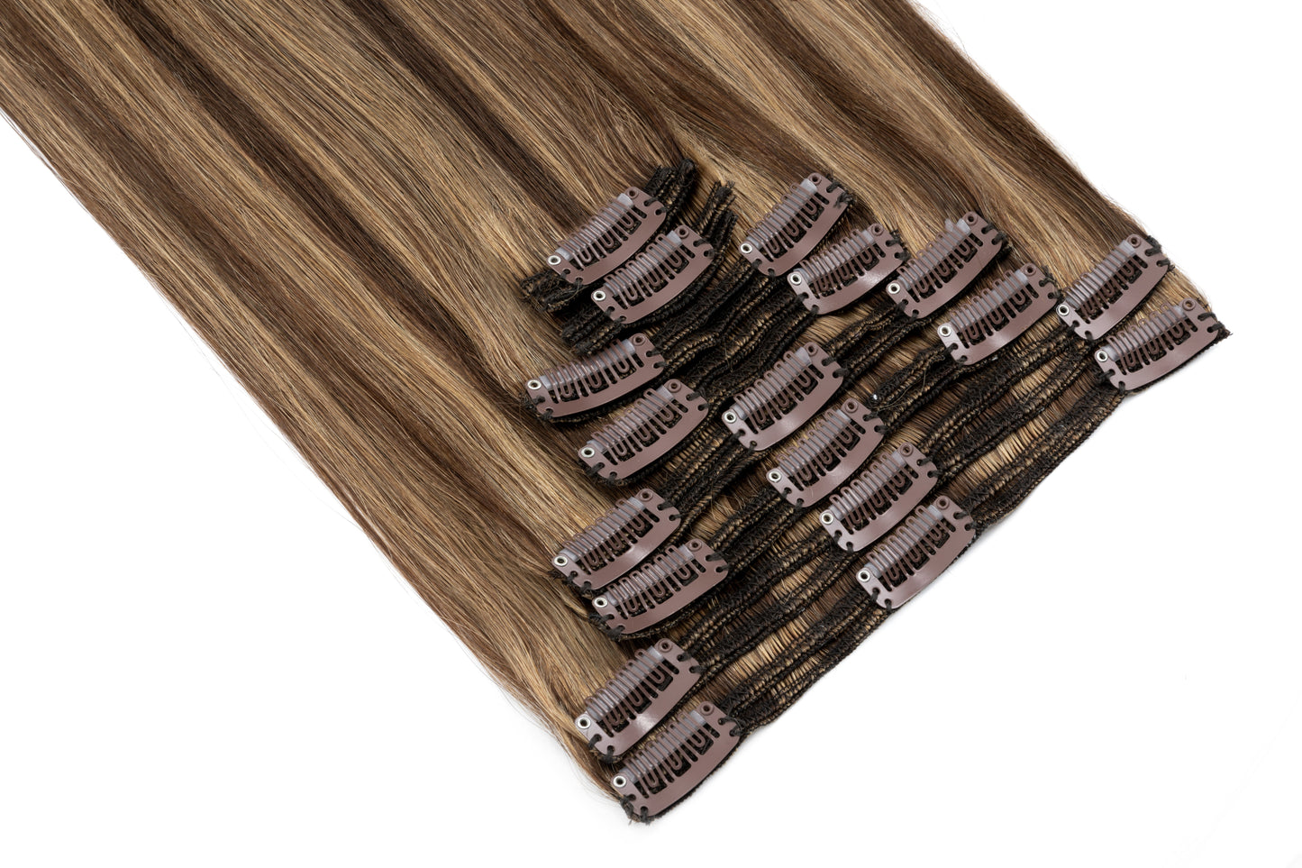 SEGOHAIR 8pcs Clip In Hair Extensions Real Human Hair Chocolate Brown Strawberry Honey Blonde segohair.com