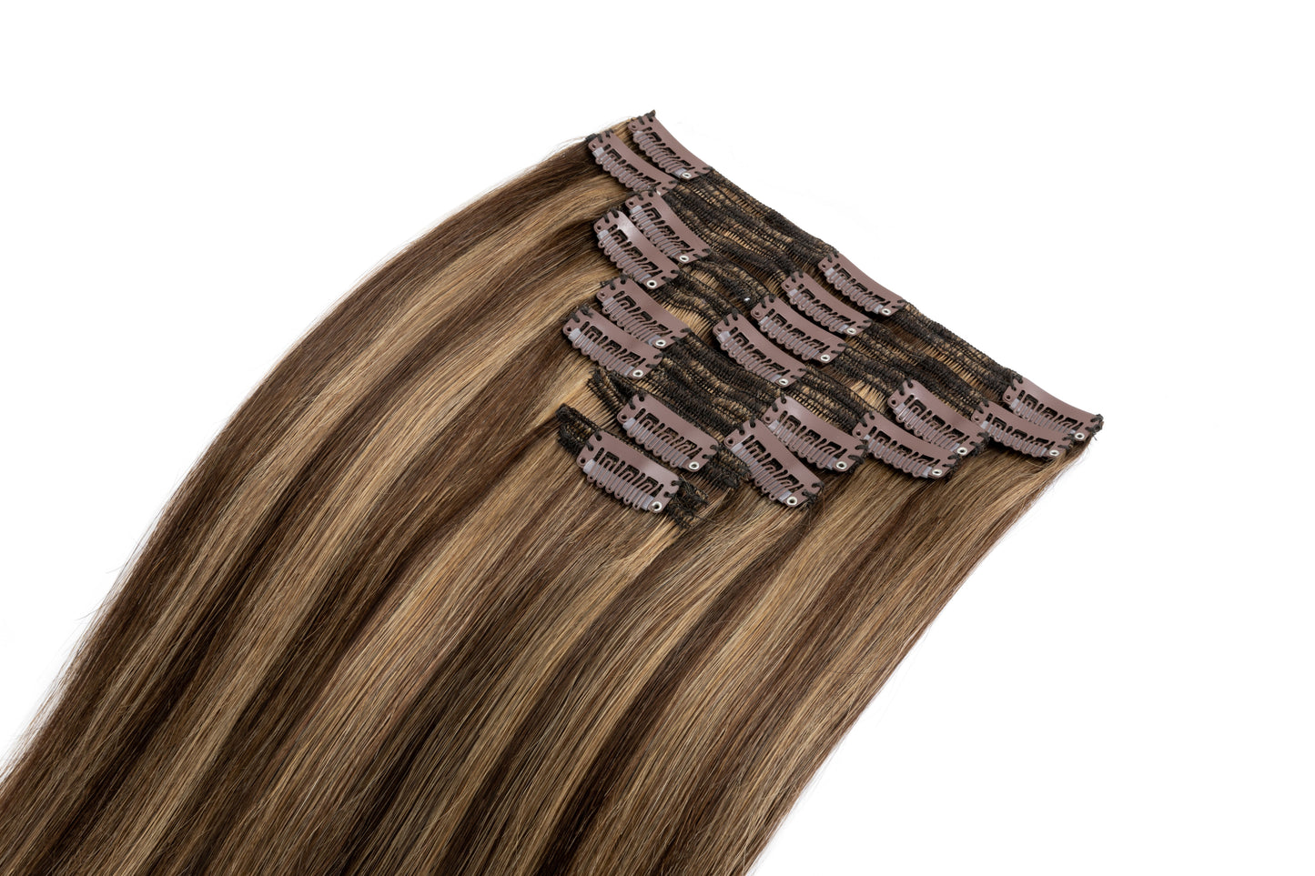 SEGOHAIR 8pcs Clip In Hair Extensions Real Human Hair Chocolate Brown Strawberry Honey Blonde segohair.com