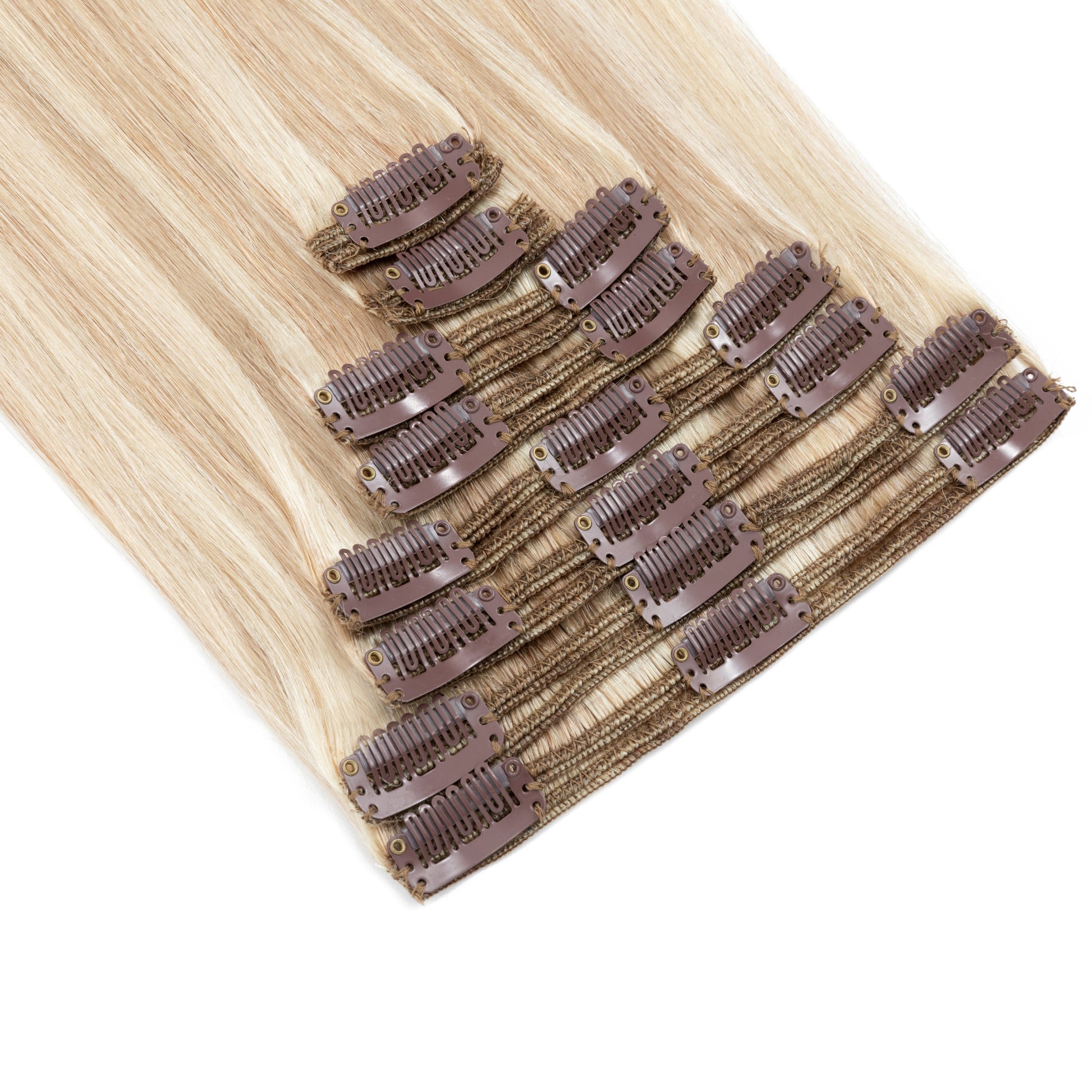 SEGOHAIR 8pcs Clip In Hair Extensions Real Human Hair Dark Blonde mixed Blonde segohair.com