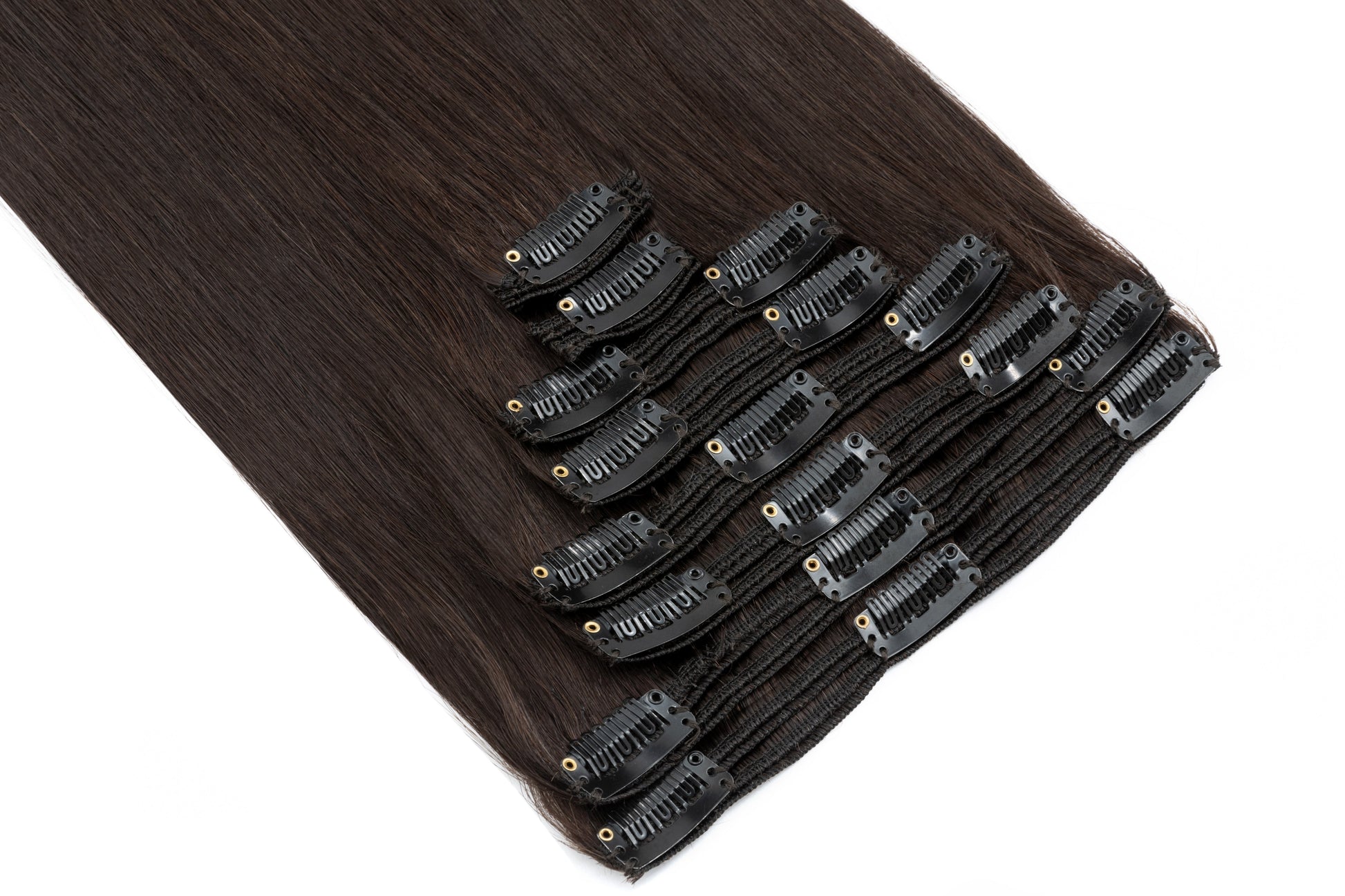 SEGOHAIR 8pcs Clip In Hair Extensions Real Human Hair Dark Brown segohair.com
