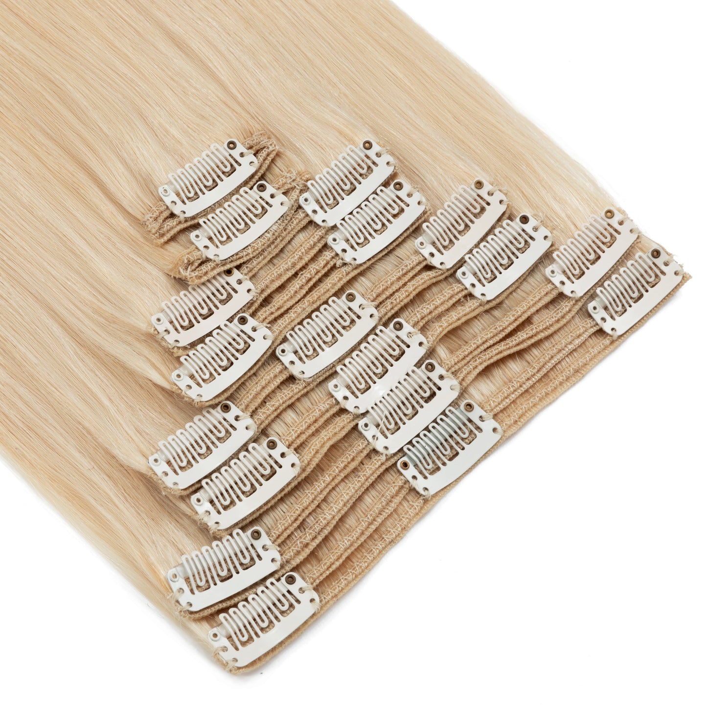 SEGOHAIR 8pcs Clip In Hair Extensions Real Human Hair Golden Blonde segohair.com