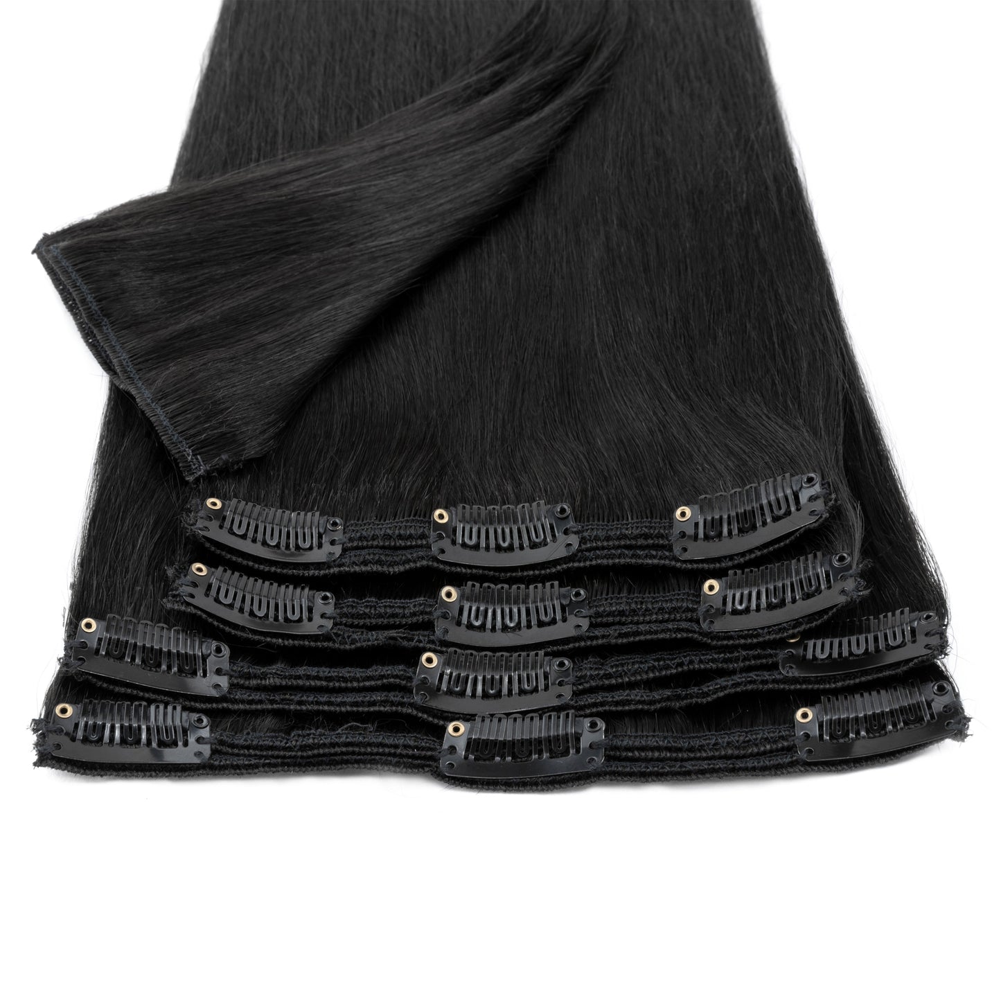 SEGOHAIR 8pcs Clip In Hair Extensions Real Human Hair Jet Black segohair.com