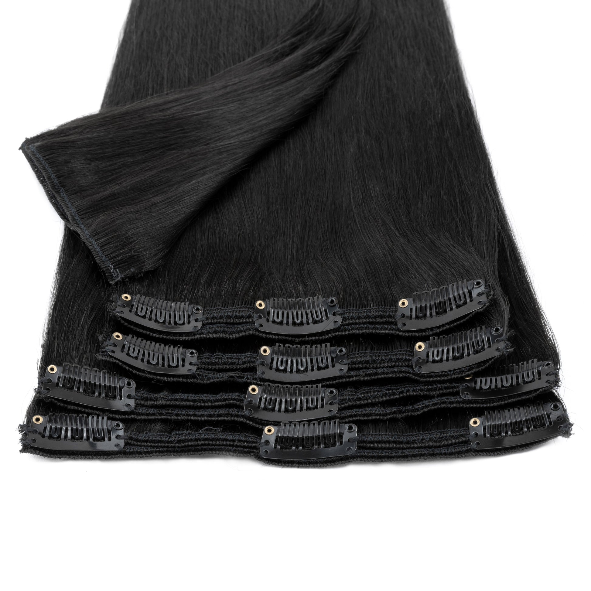 SEGOHAIR 8pcs Clip In Hair Extensions Real Human Hair Jet Black segohair.com