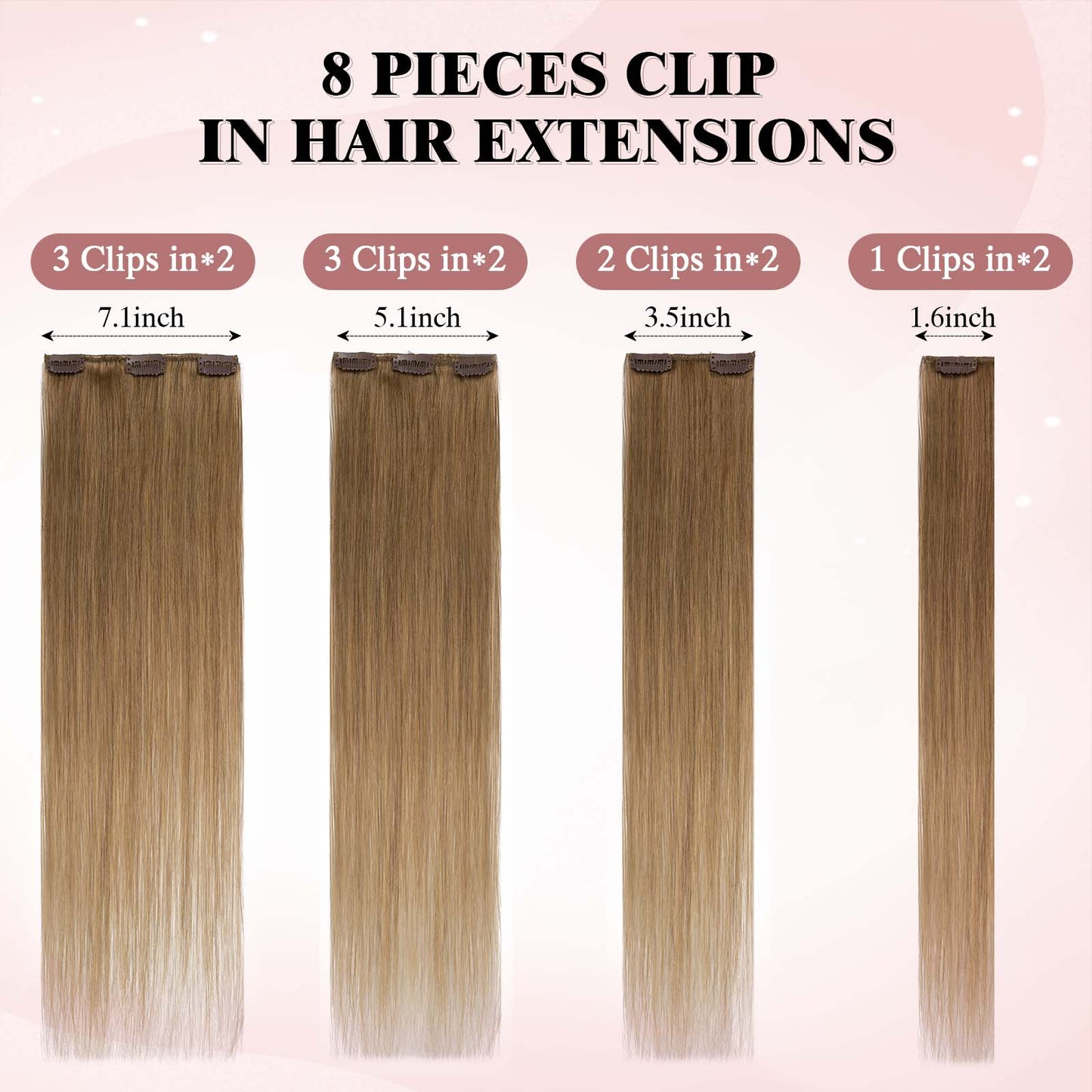 SEGOHAIR Clip In Hair Extensions Real Human Hair Light Weight Dark Linen segohair.com