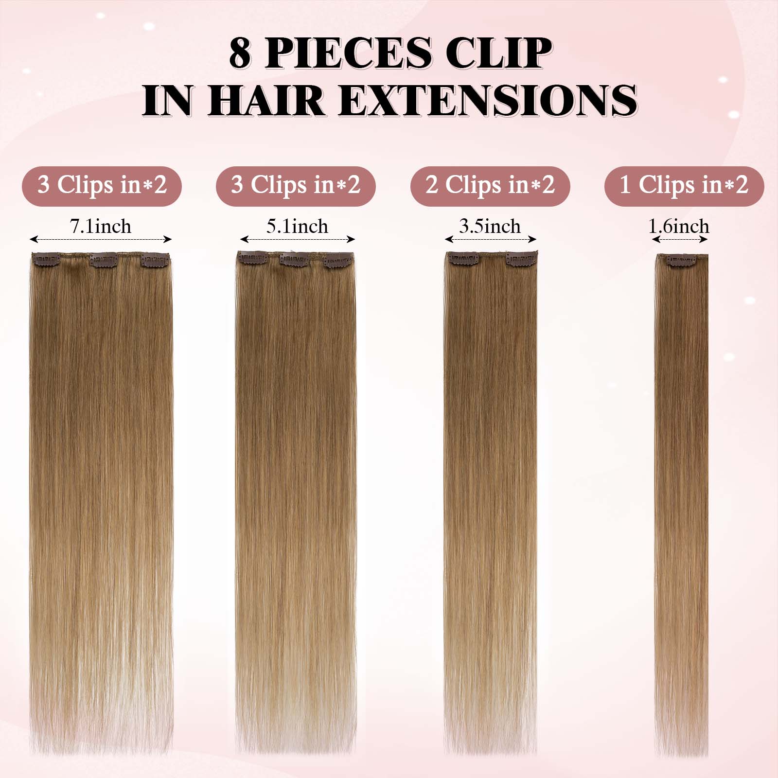 SEGOHAIR Clip In Hair Extensions Real Human Hair Light Weight Dark Linen segohair.com