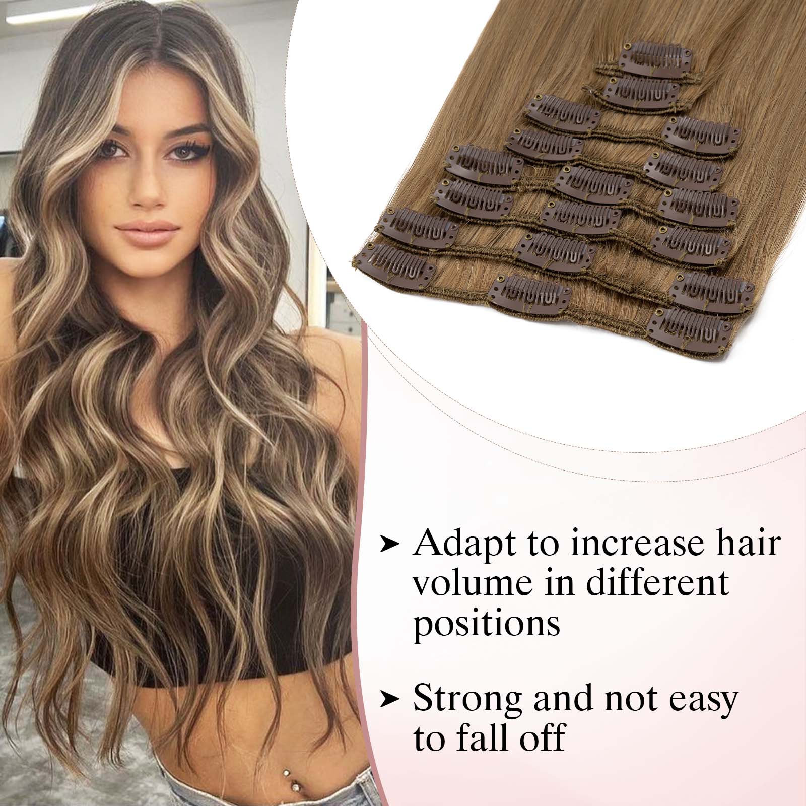 SEGOHAIR Clip In Hair Extensions Real Human Hair Light Weight Dark Linen segohair.com