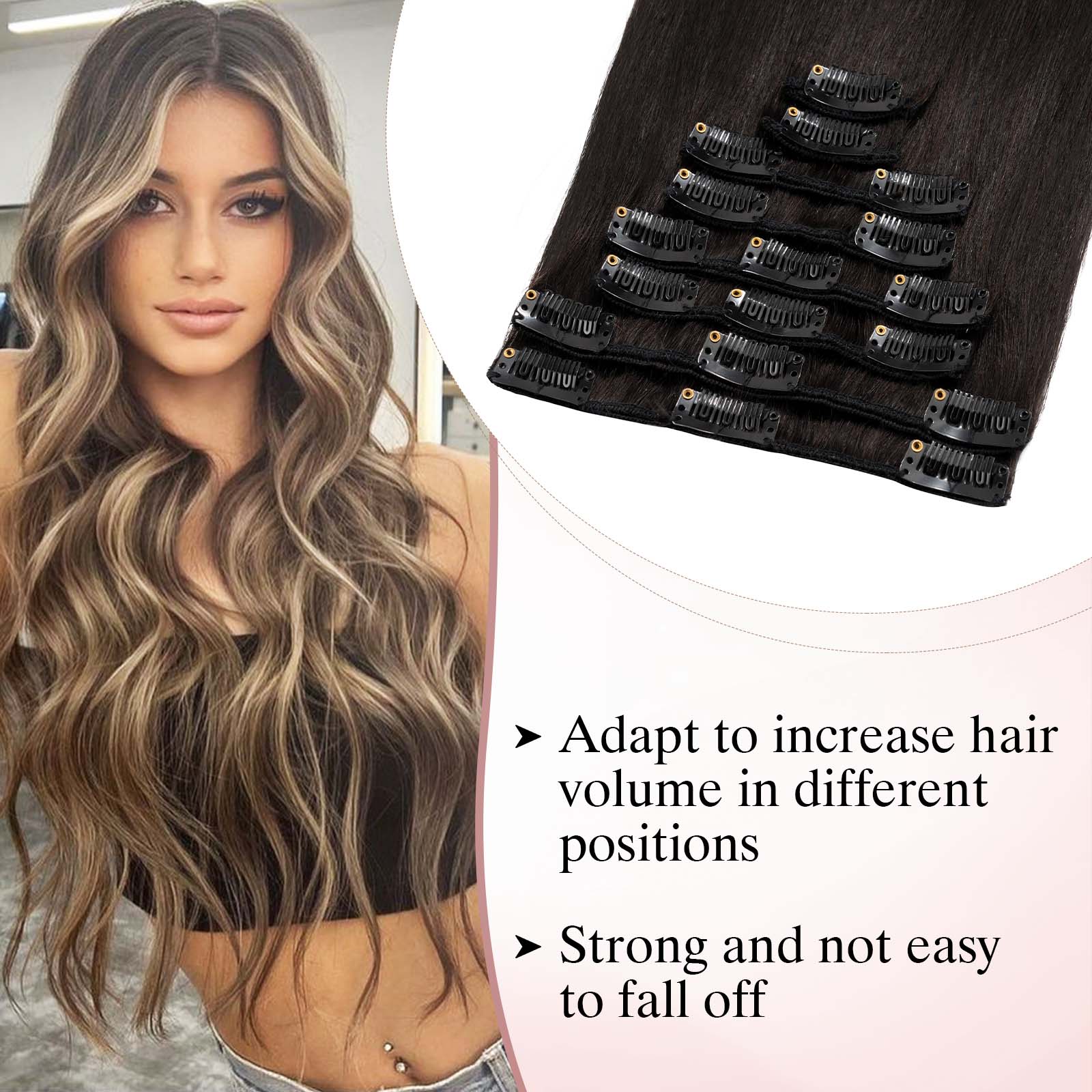 SEGOHAIR Clip In Hair Extensions Real Human Hair Light Weight Natural Black segohair.com