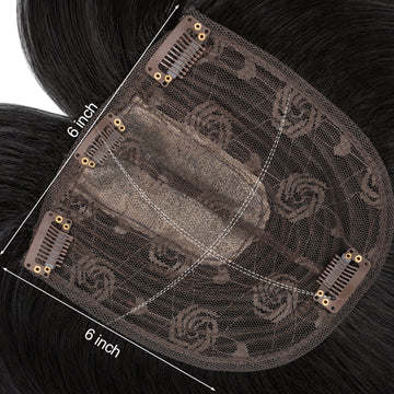 Synthetic Hair Topper with Long Bangs 18Inch Dark Brown