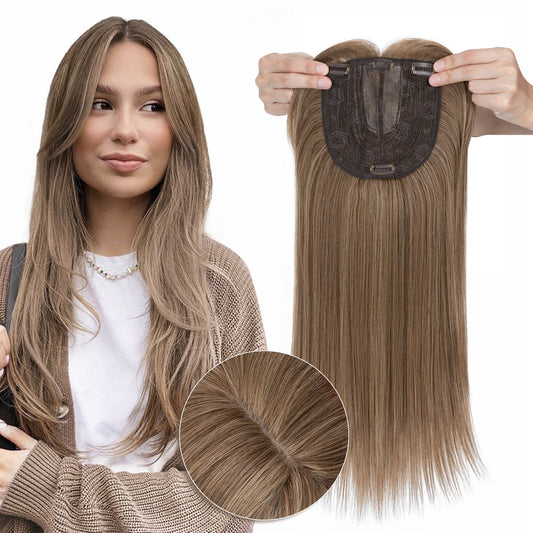 Synthetic Hair Topper with Long Bangs 18Inch Flax Yellow segohair.com