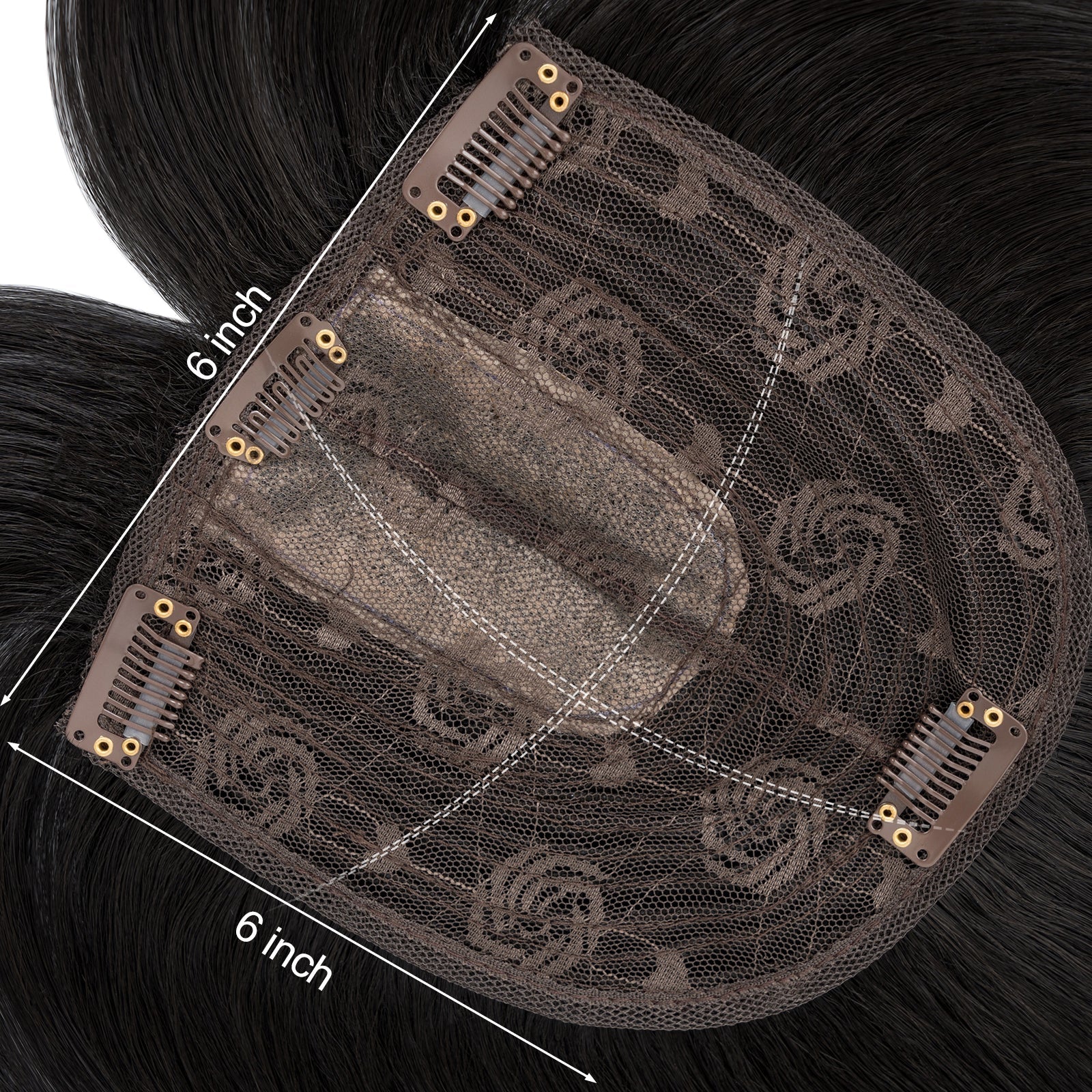 Synthetic Hair Topper with Long Bangs 18Inch Grey segohair.com