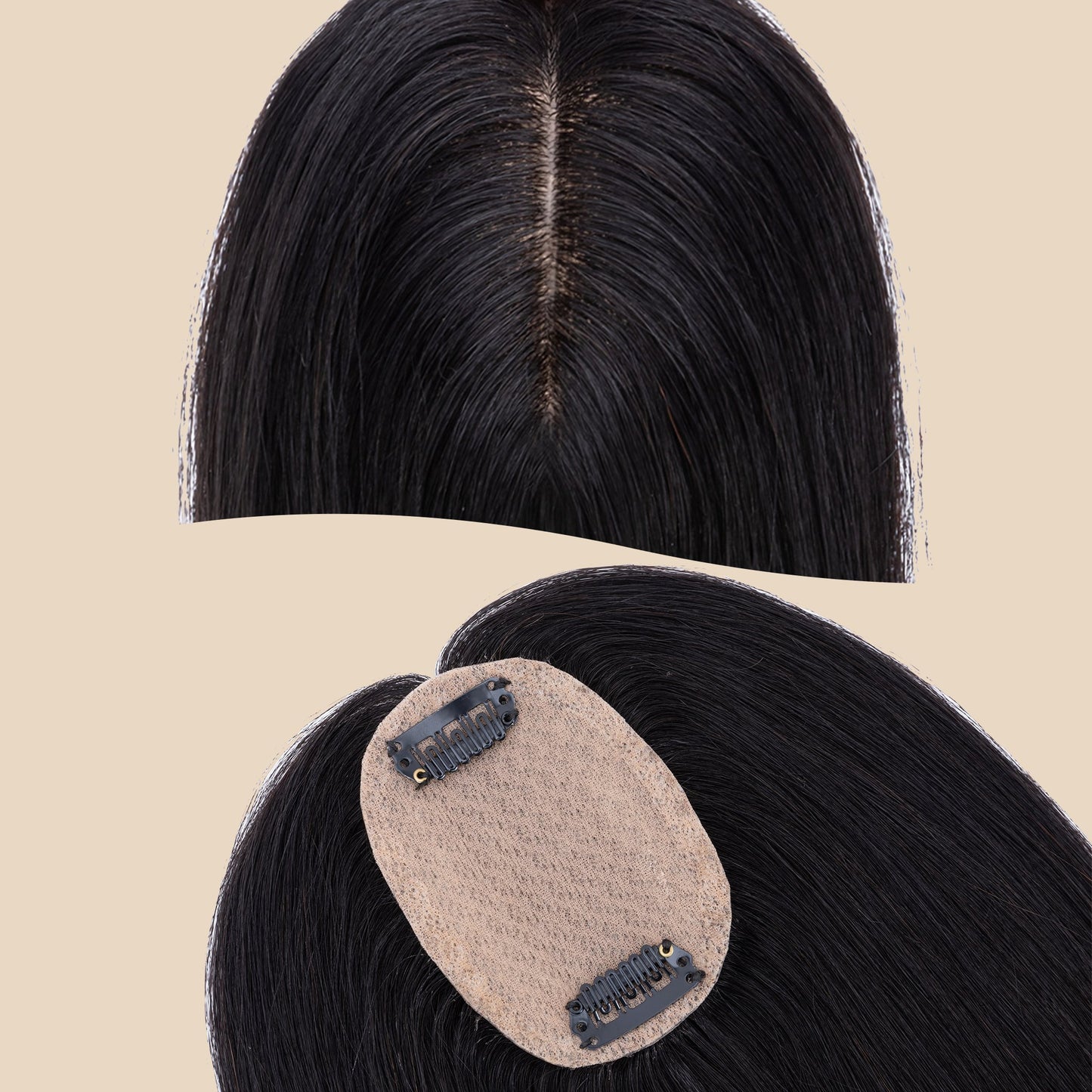 3.5x4" Silk Base Natural Black Human Hair Topper segohair.com
