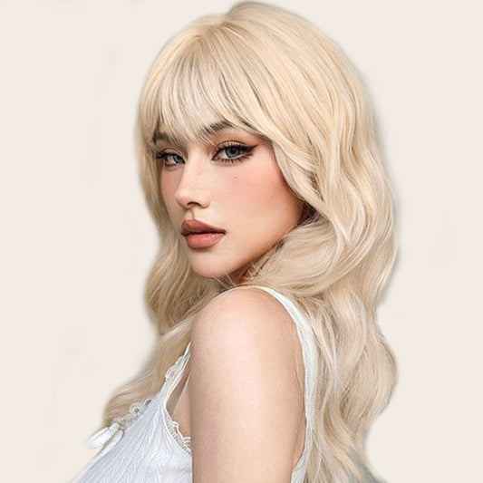 3x5" Bionic Scalp Top Ash Blonde Highlight Human Hair Topper with Bangs segohair.com