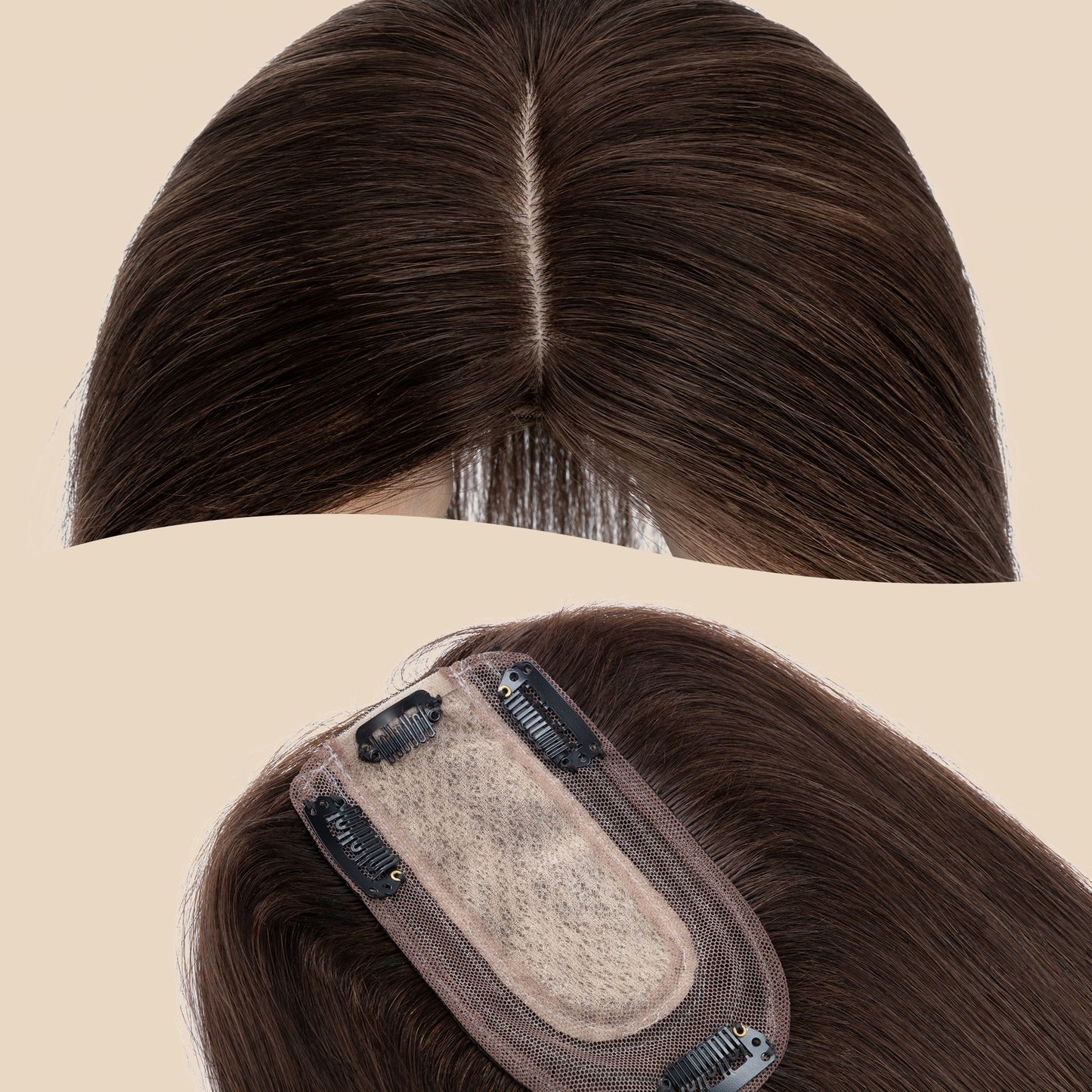 3x5" Bionic Scalp Top Dark Brown Human Hair Topper segohair.com