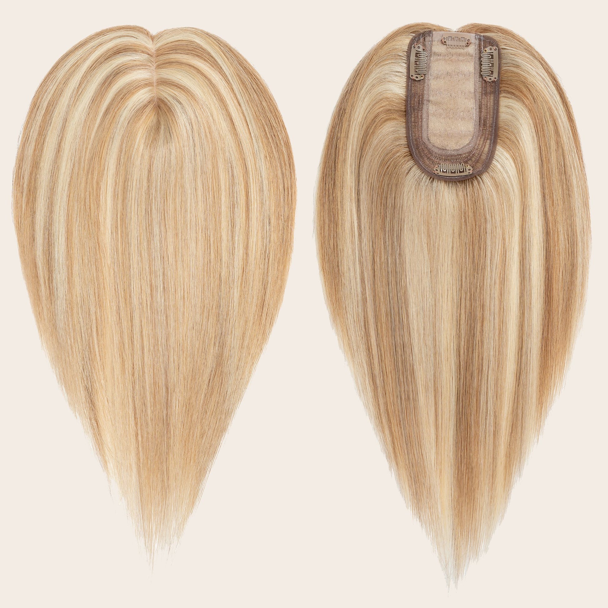 3x5" Bionic Scalp Top Golden Brown Blonde Highlight Human Hair Topper segohair.com