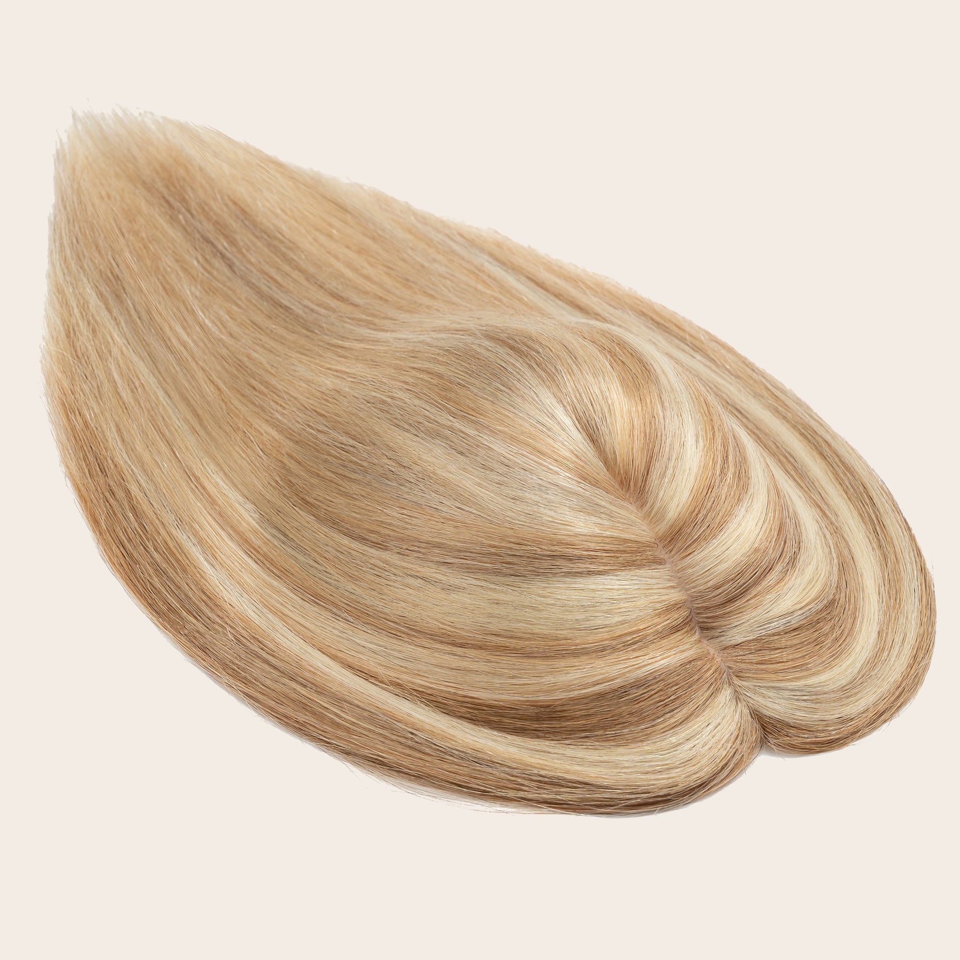 3x5" Bionic Scalp Top Golden Brown Blonde Highlight Human Hair Topper segohair.com