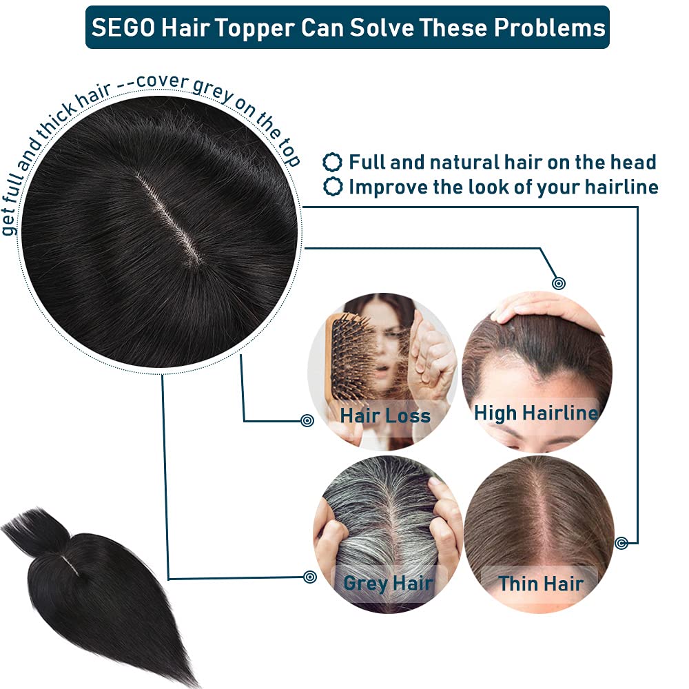 3x5" Silk Base Golden Brown Blonde Highlight Human Hair Topper with Bangs