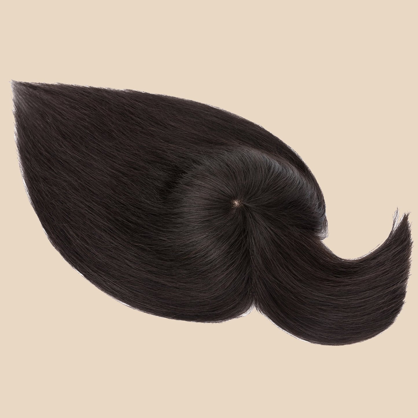 4x5" Silk Circle Top Natural Black Human Hair Topper with Bangs segohair.com