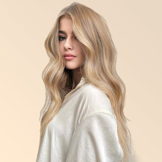 5x6" Bionic Scalp Top Golden Brown Blonde Highlight Human Hair Topper with Bangs segohair.com