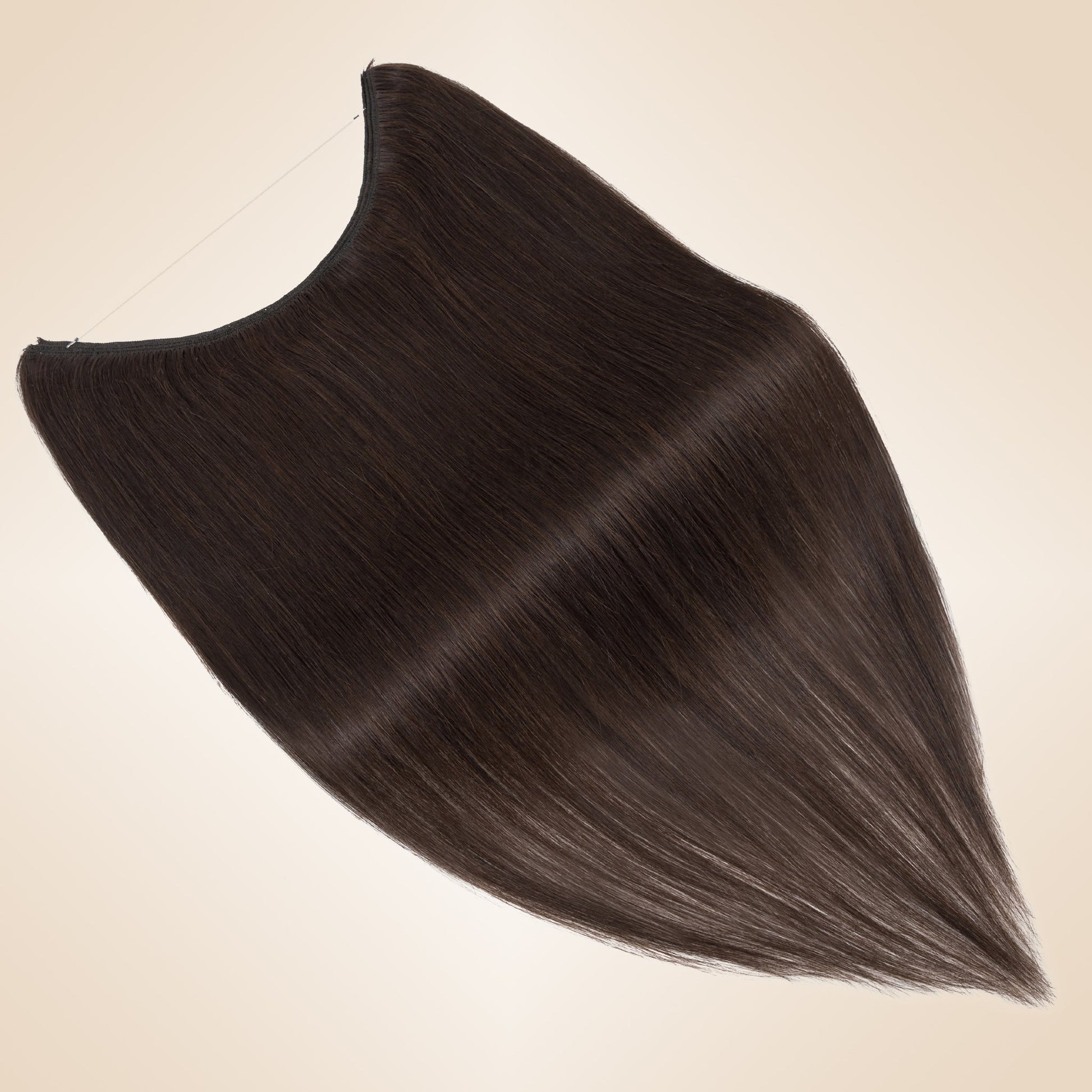 Dark Brown Volumized Halo Hair Extension segohair.com