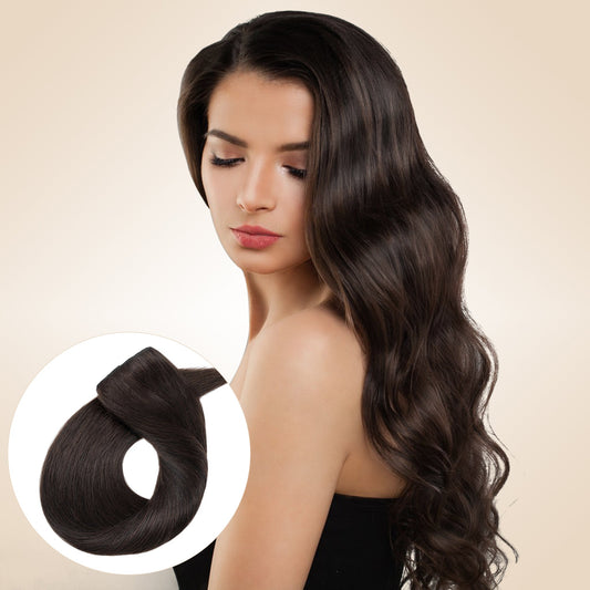 Double Drawn Volume Up Dark Brown One Piece Clip In Hair Extension segohair.com