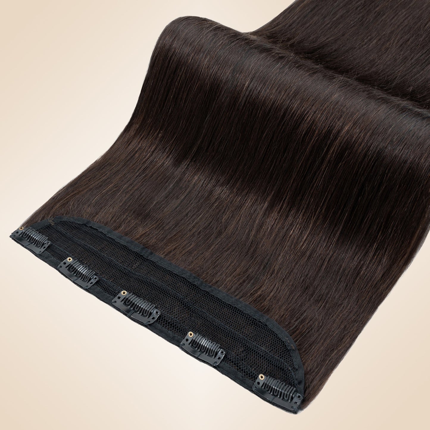 Double Drawn Volume Up Dark Brown One Piece Clip In Hair Extension segohair.com