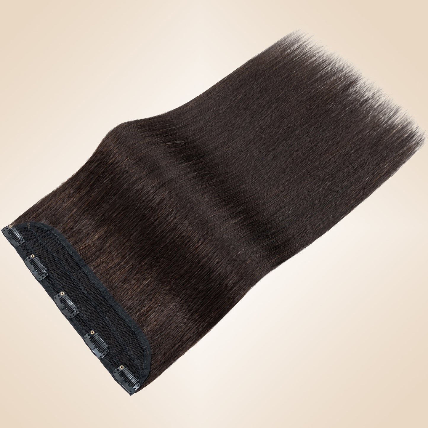 Double Drawn Volume Up Dark Brown One Piece Clip In Hair Extension segohair.com
