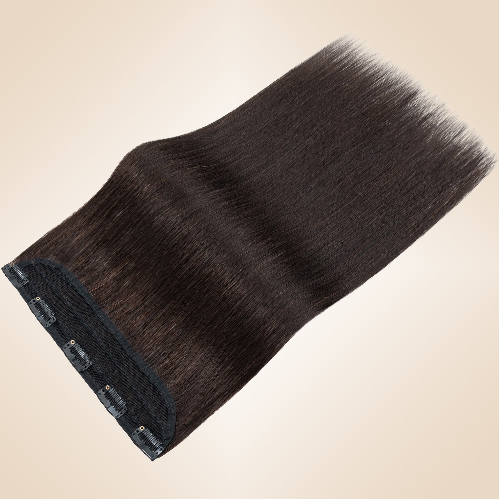 Double Drawn Volume Up Dark Brown One Piece Clip In Hair Extension segohair.com