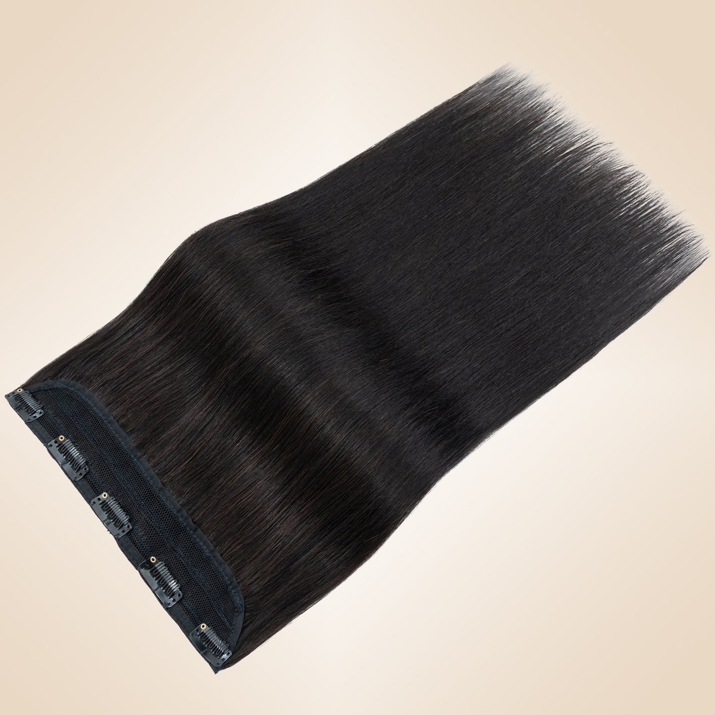 Double Drawn Volume Up Natural Black One Piece Clip In Hair Extension segohair.com