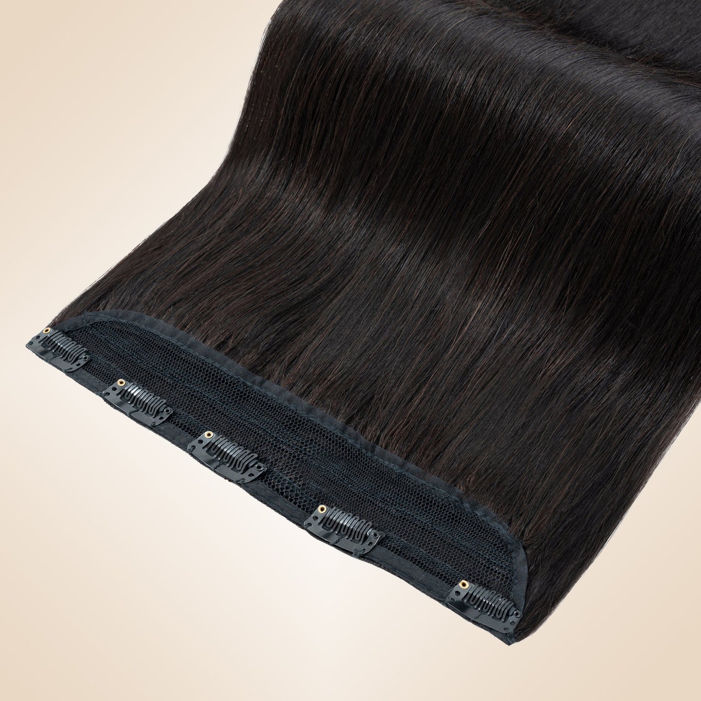 Double Drawn Volume Up Natural Black One Piece Clip In Hair Extension segohair.com