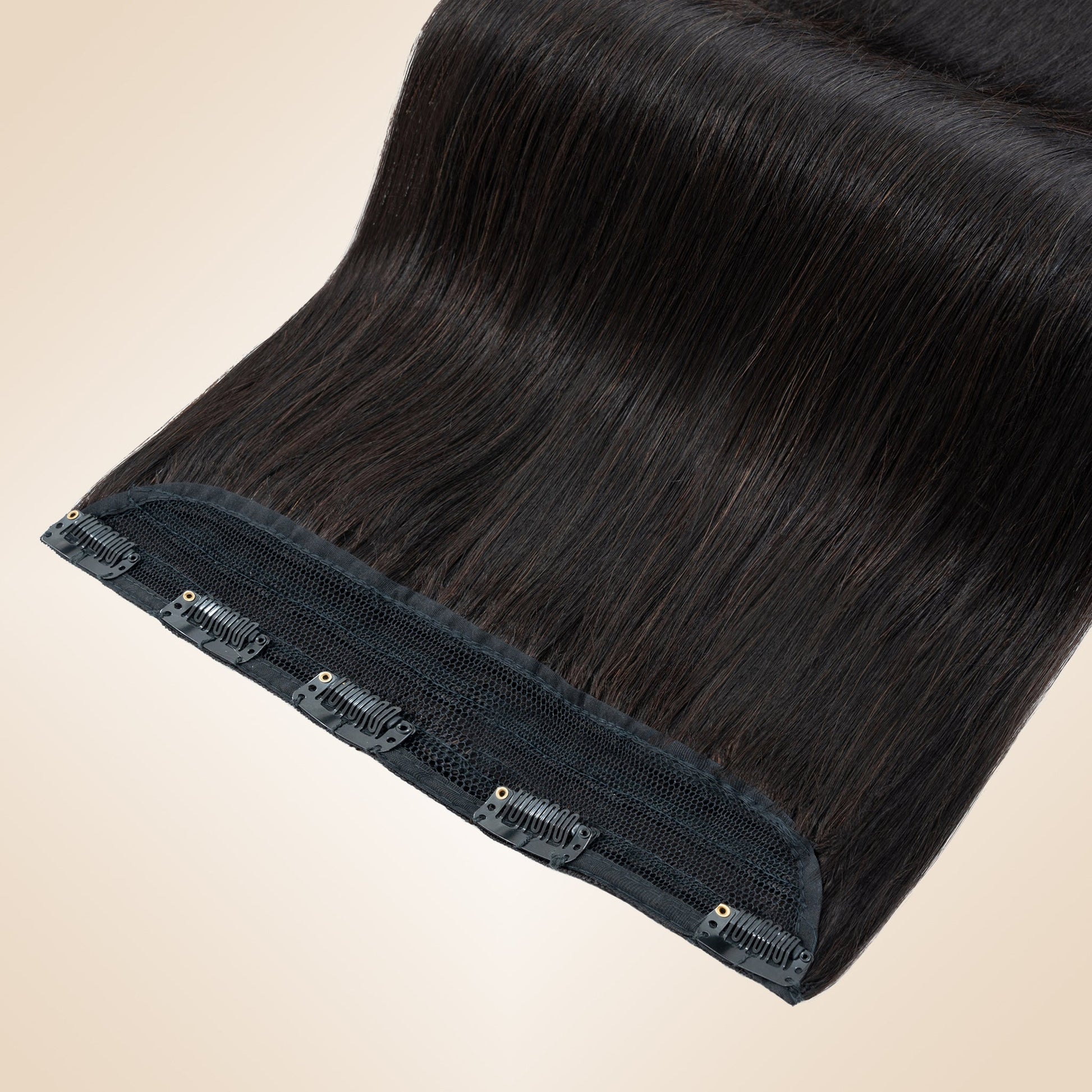 Double Drawn Volume Up Natural Black One Piece Clip In Hair Extension segohair.com