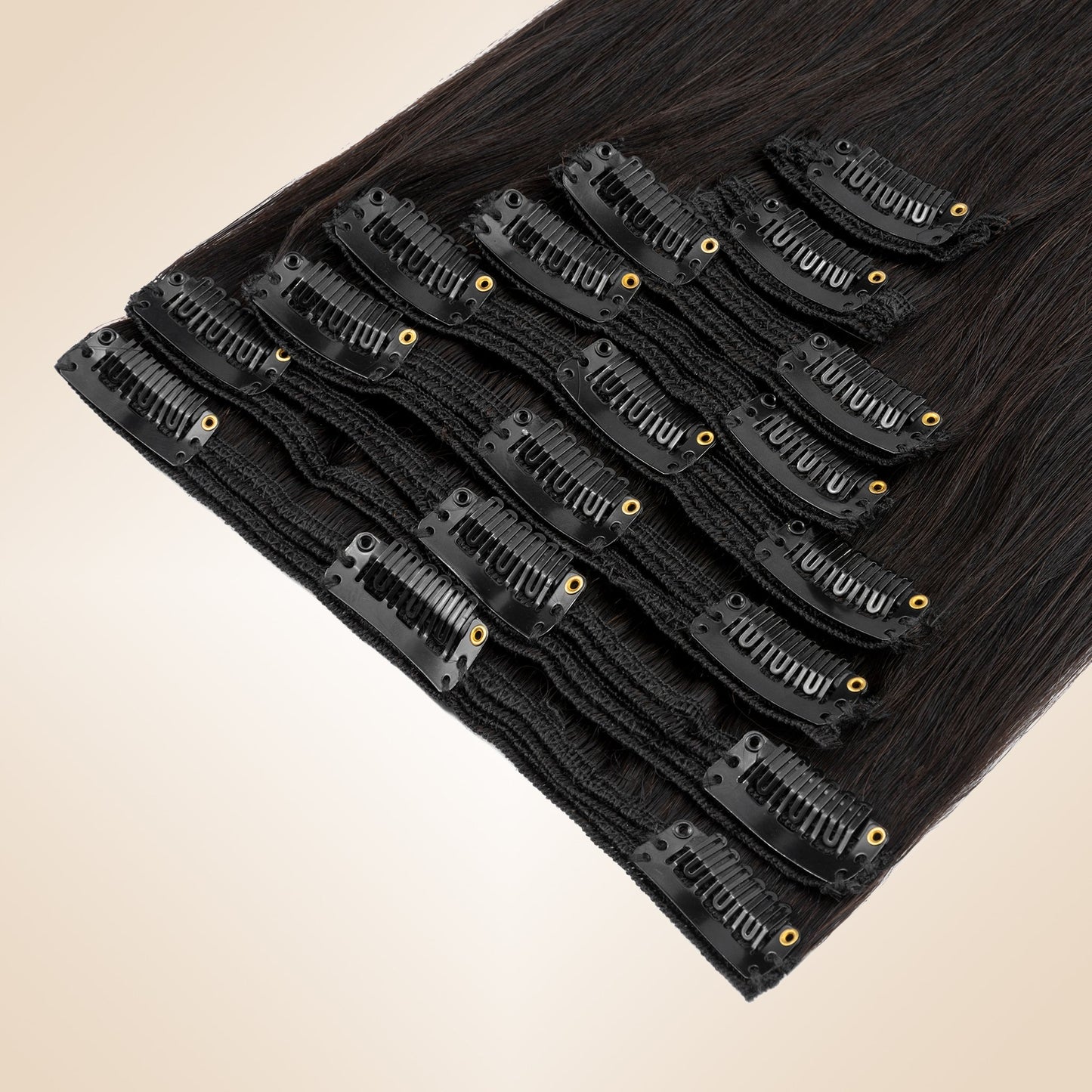 Double Wefts Natural Black Clip In Hair Extensions 8 PCS segohair.com