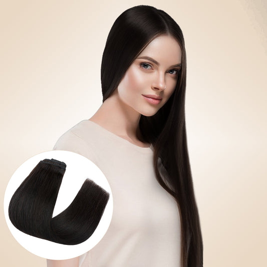 Double Wefts Natural Black Clip In Hair Extensions 8 PCS segohair.com