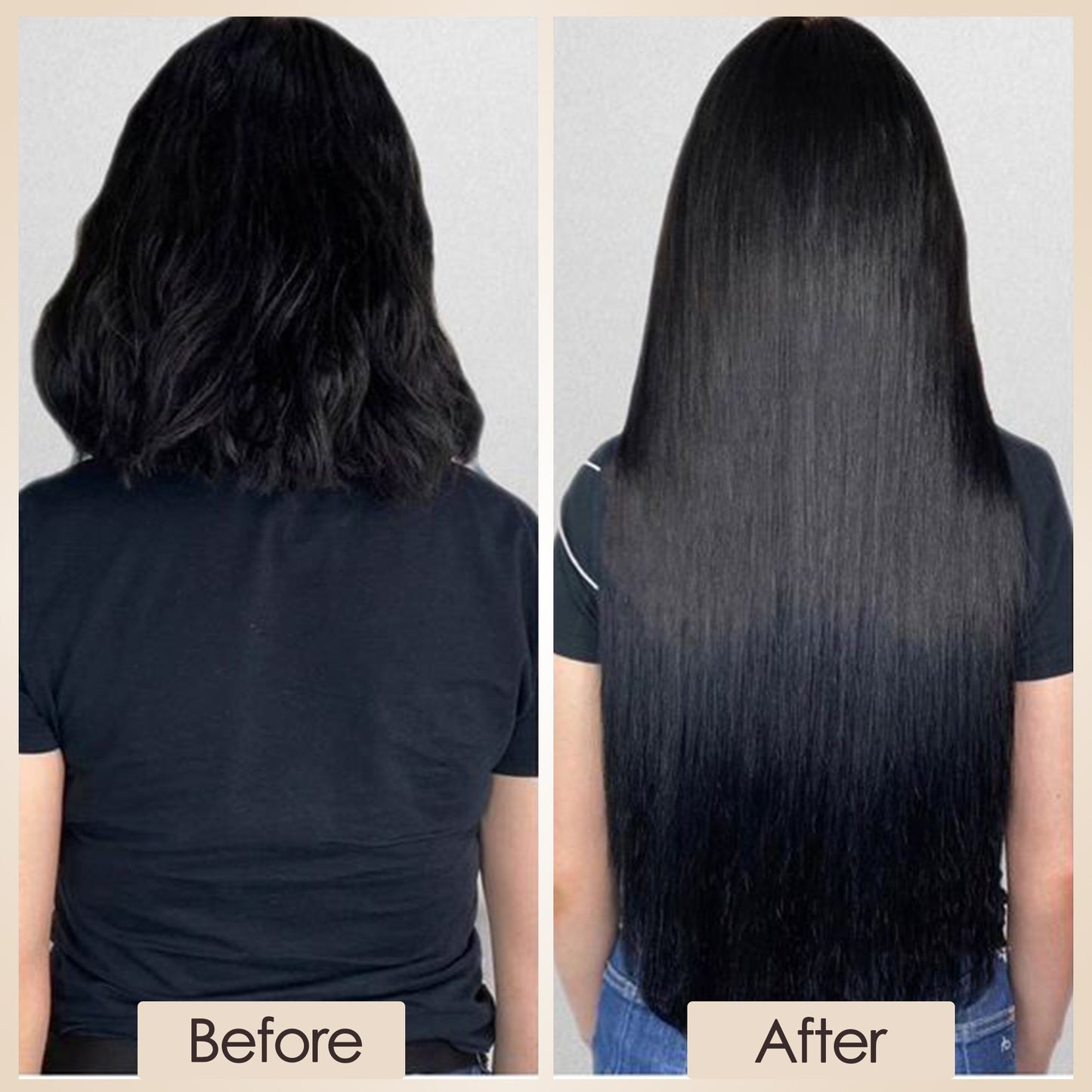 Double Wefts Natural Black Clip In Hair Extensions 8 PCS segohair.com