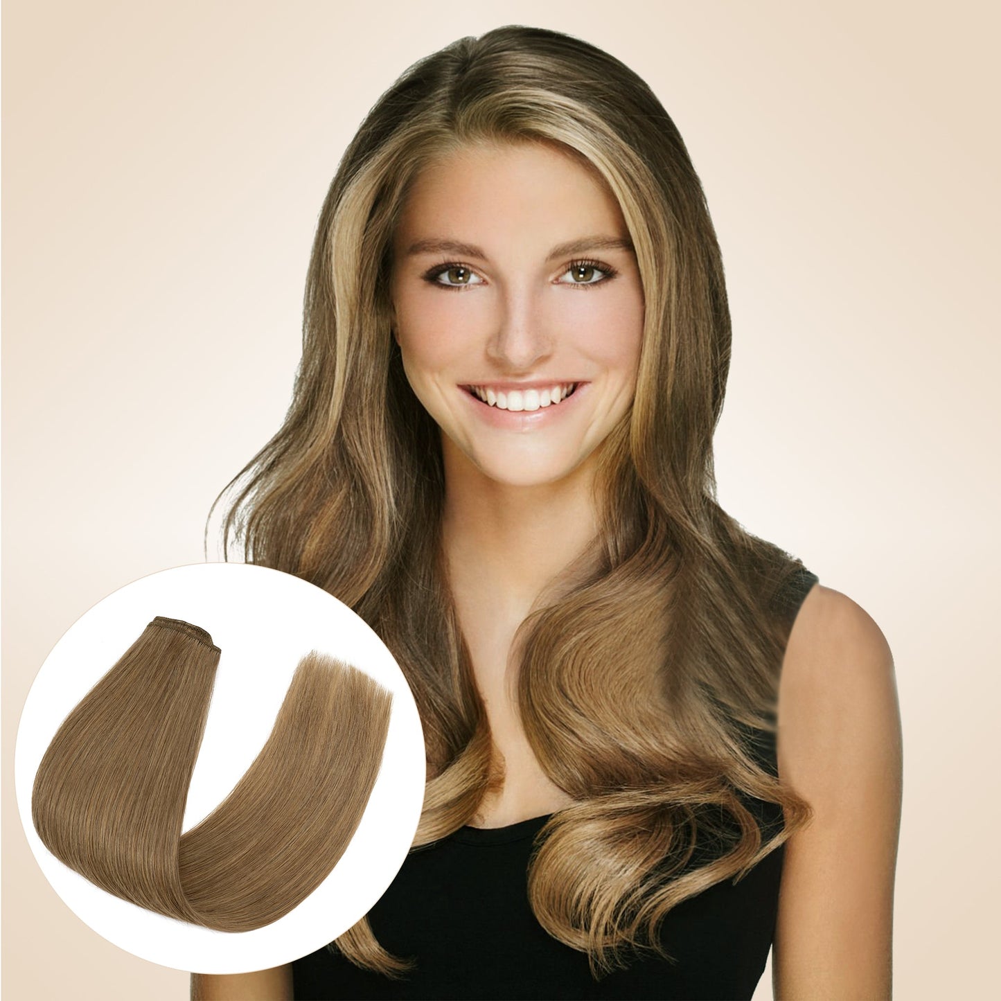 Light Brown Clip In Hair Extensions 8 PCS segohair.com