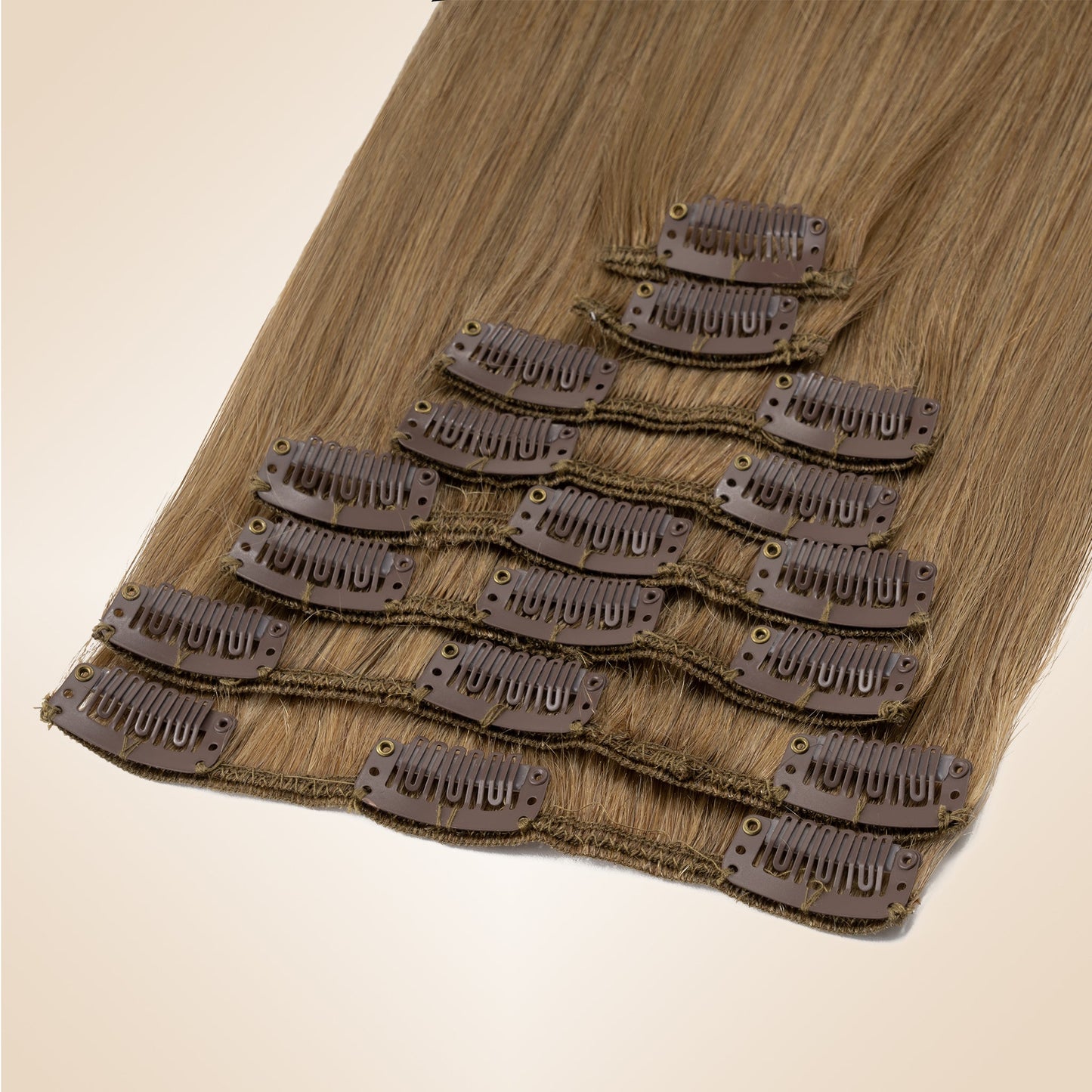 Light Brown Clip In Hair Extensions 8 PCS segohair.com