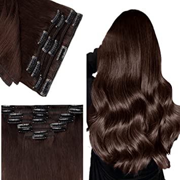 SEGO Clip in Hair Extensions Human Hair 8PCS 18-24inch