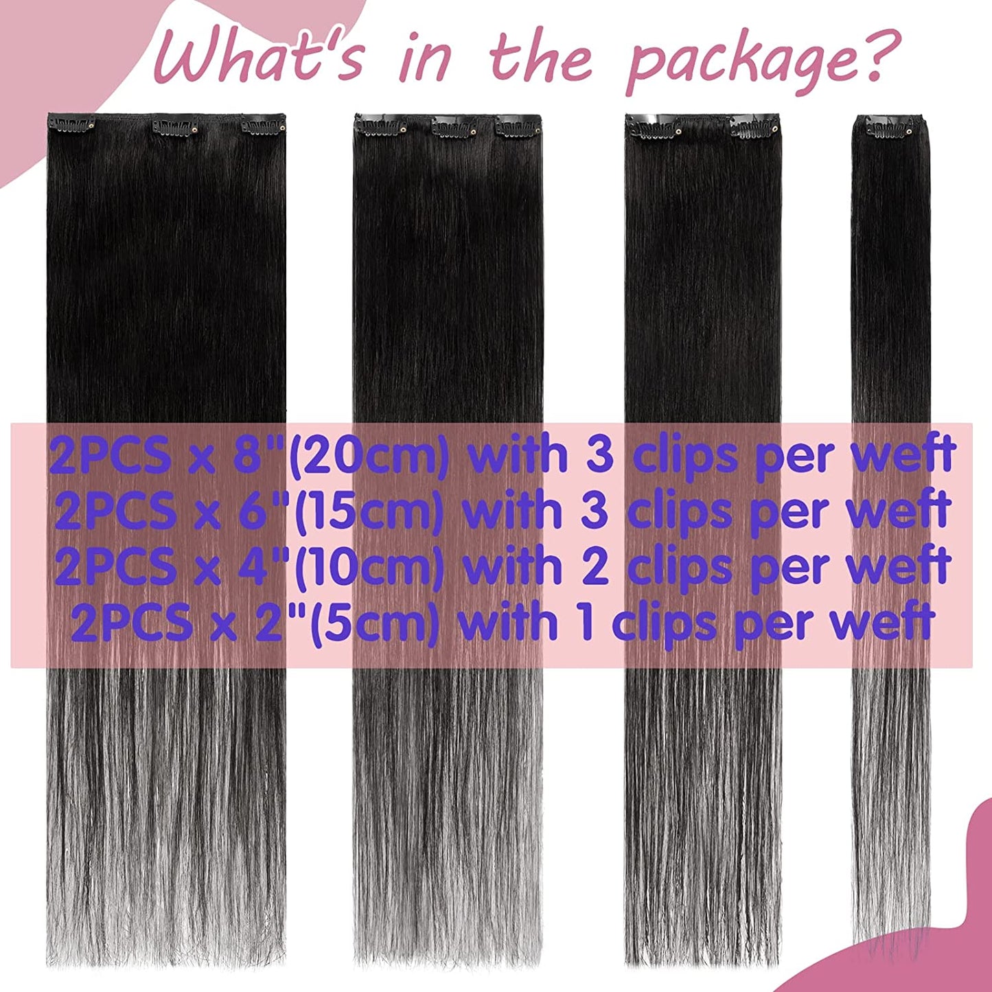 SEGO Clip in Hair Extensions Human Hair 8PCS 18-24inch