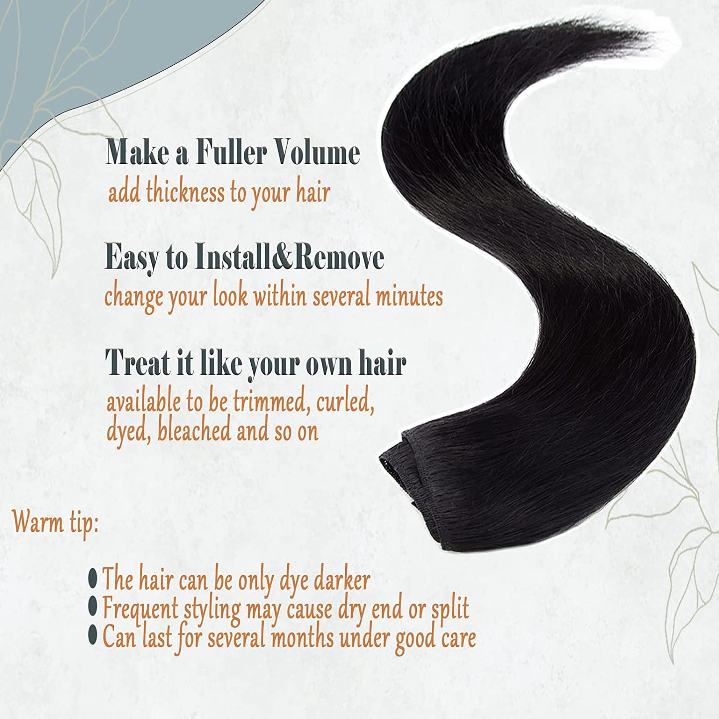 SEGO Clip in Hair Extensions Human Hair 8PCS 8-16inch