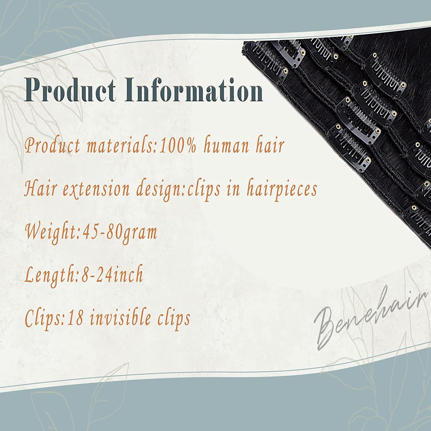 SEGO Clip in Hair Extensions Human Hair 8PCS 8-16inch