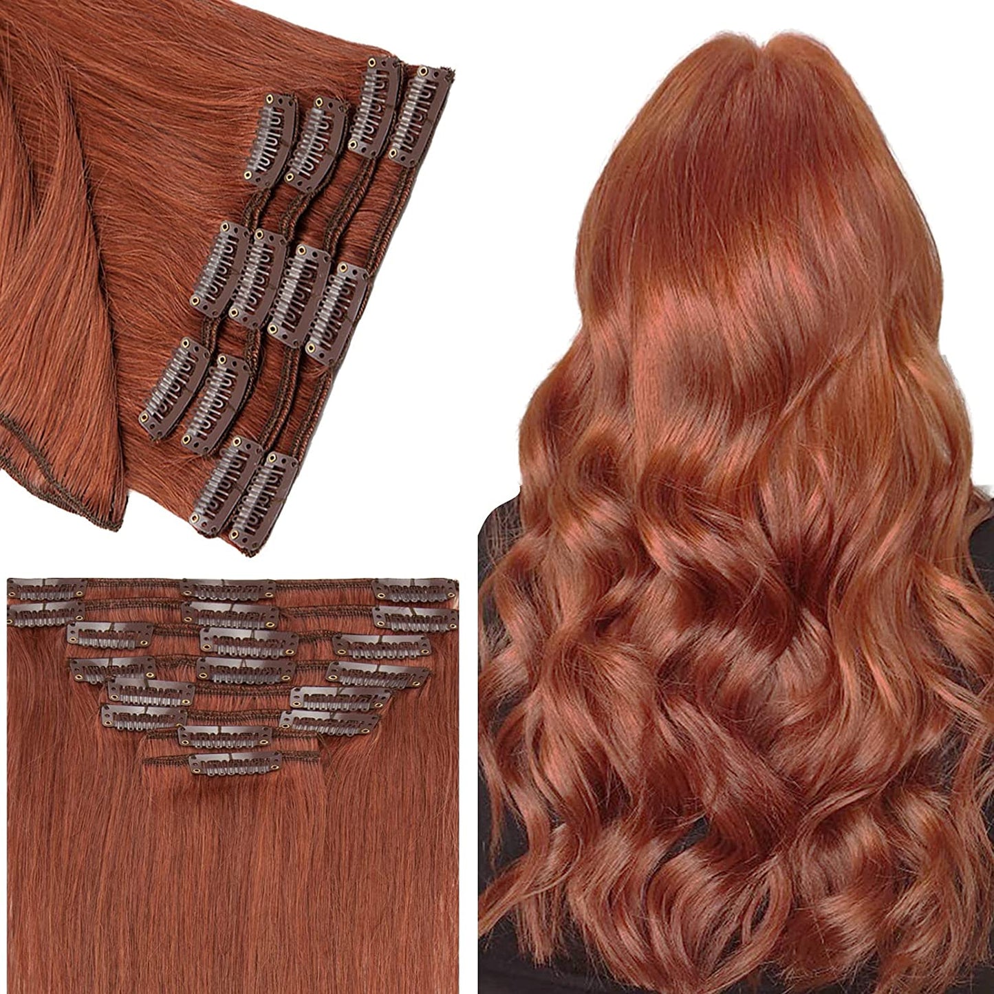 SEGO Clip in Hair Extensions Human Hair 8PCS 8-16inch