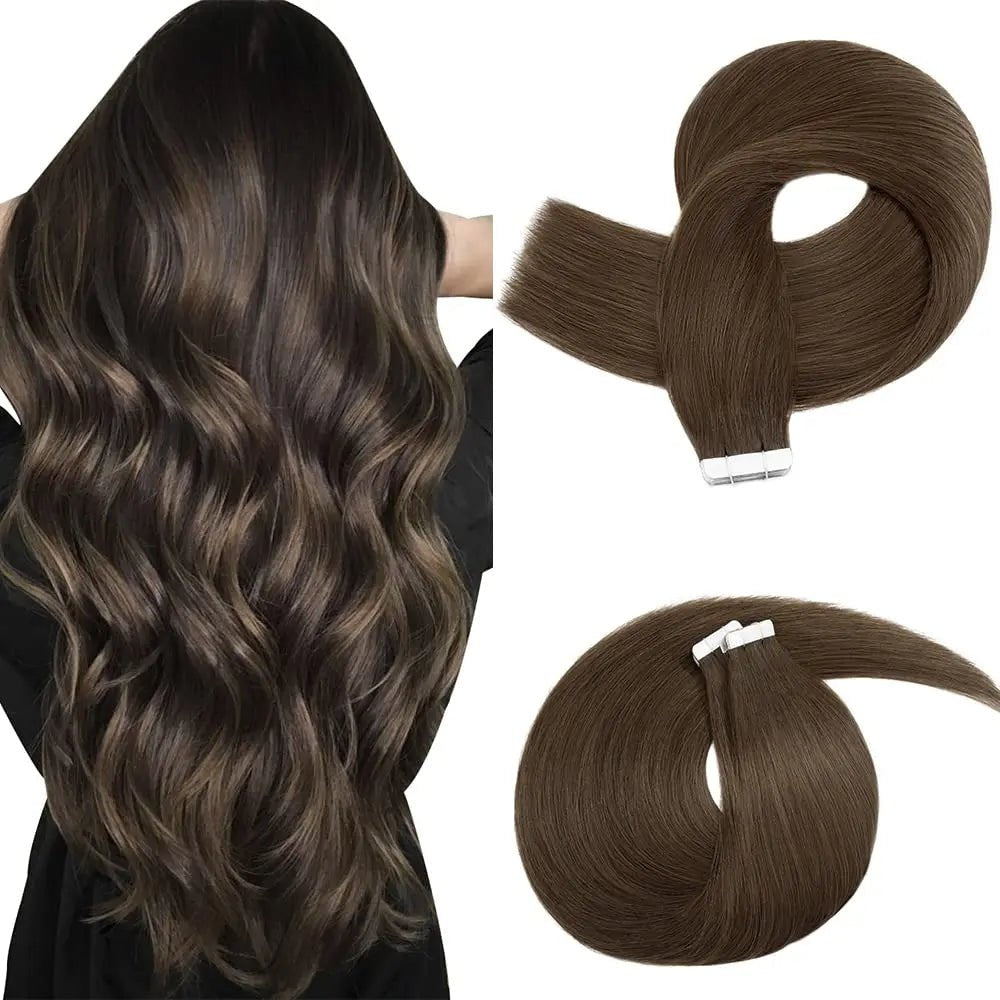 SEGO Tape In Hair Extensions 14 Inch 20pcs Remy Human Hair
